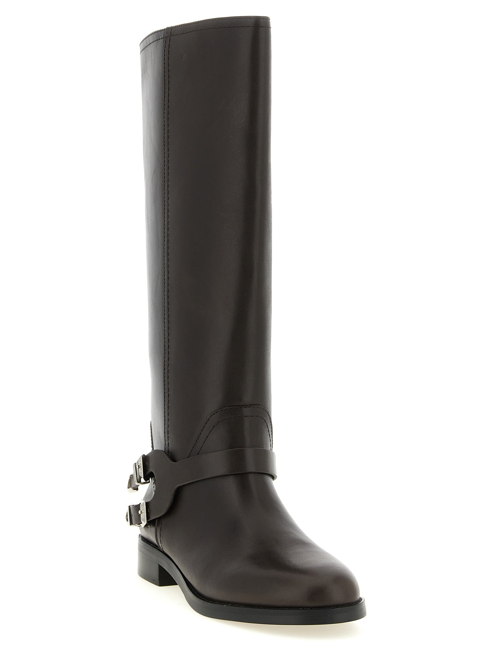 PINKO Schwarze Kuhleder Overknee-Stiefel