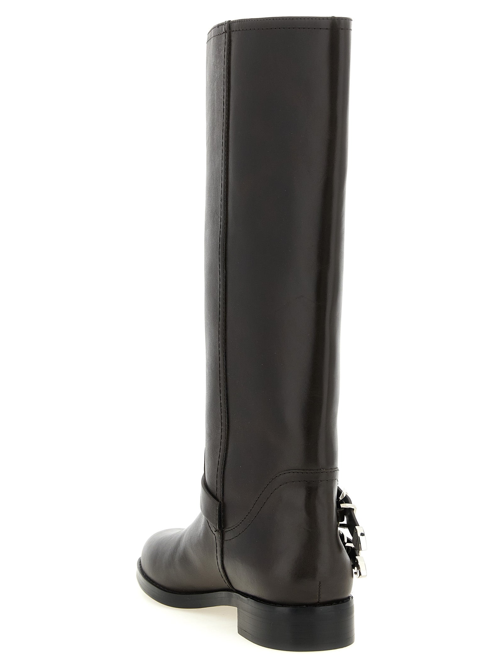 PINKO Schwarze Kuhleder Overknee-Stiefel