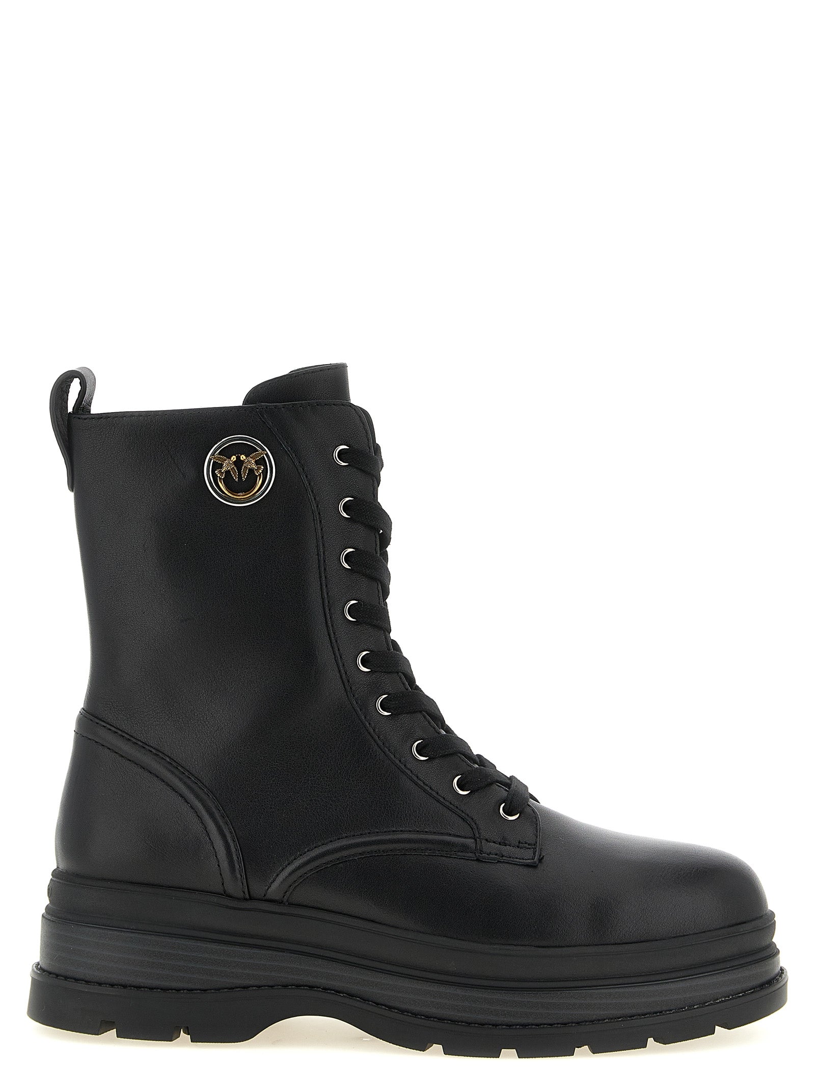 PINKO Schwarze Schnürstiefel aus Rindsleder