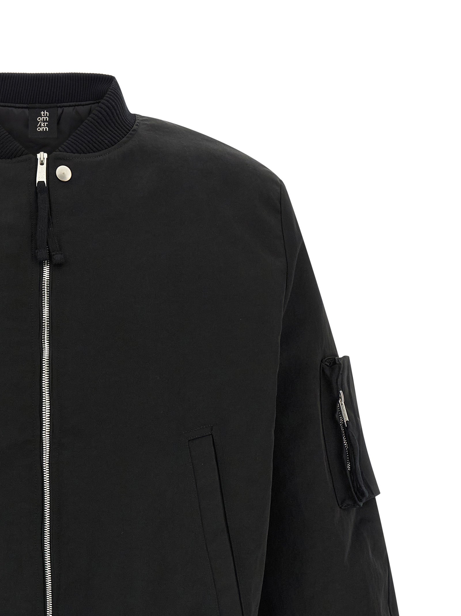 Thom Krom Schwarzer Bomber aus recyceltem Polyamid