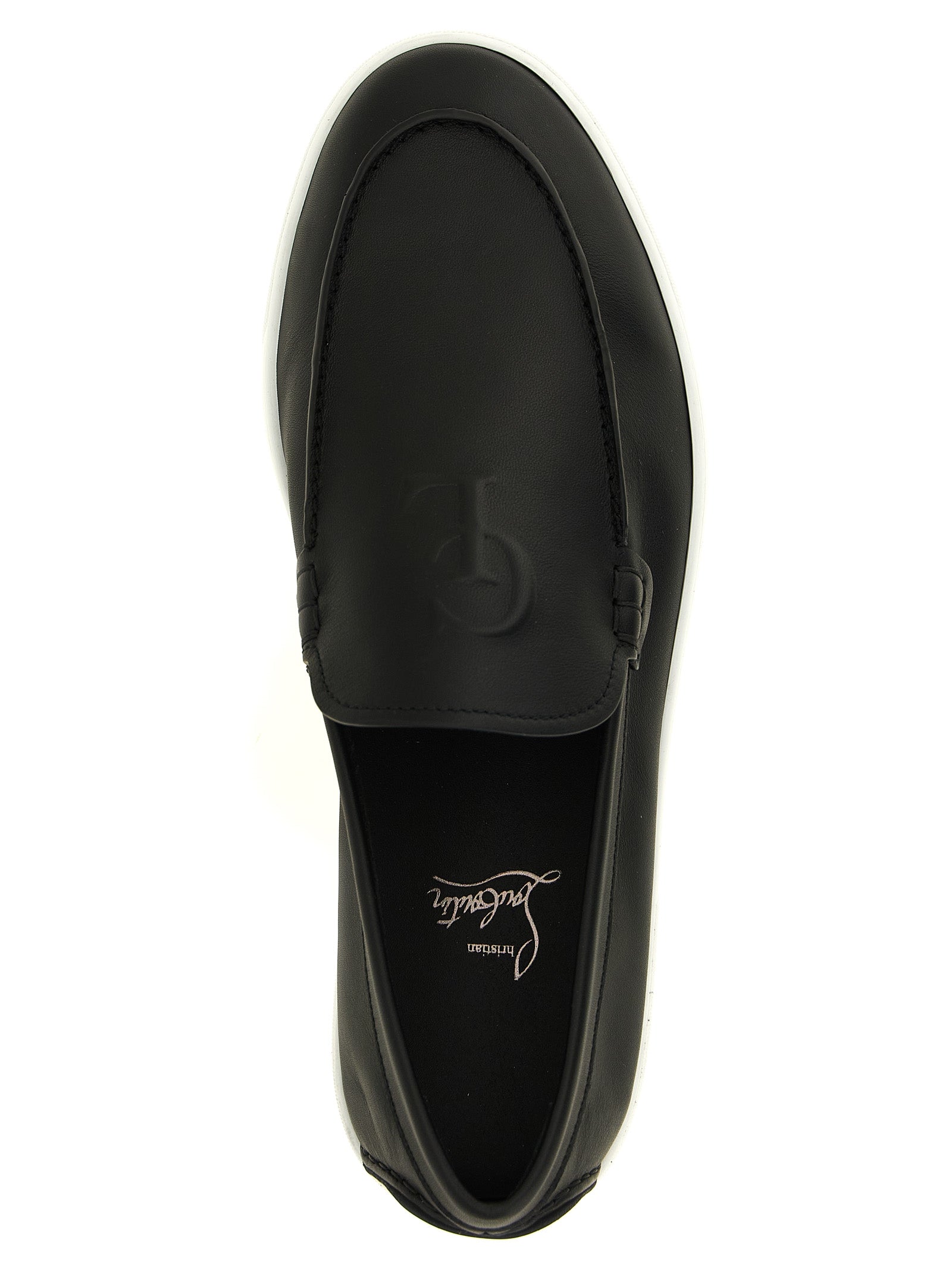 Christian Louboutin Schwarze Loafer aus Kalbsleder zum Hineinschlüpfen