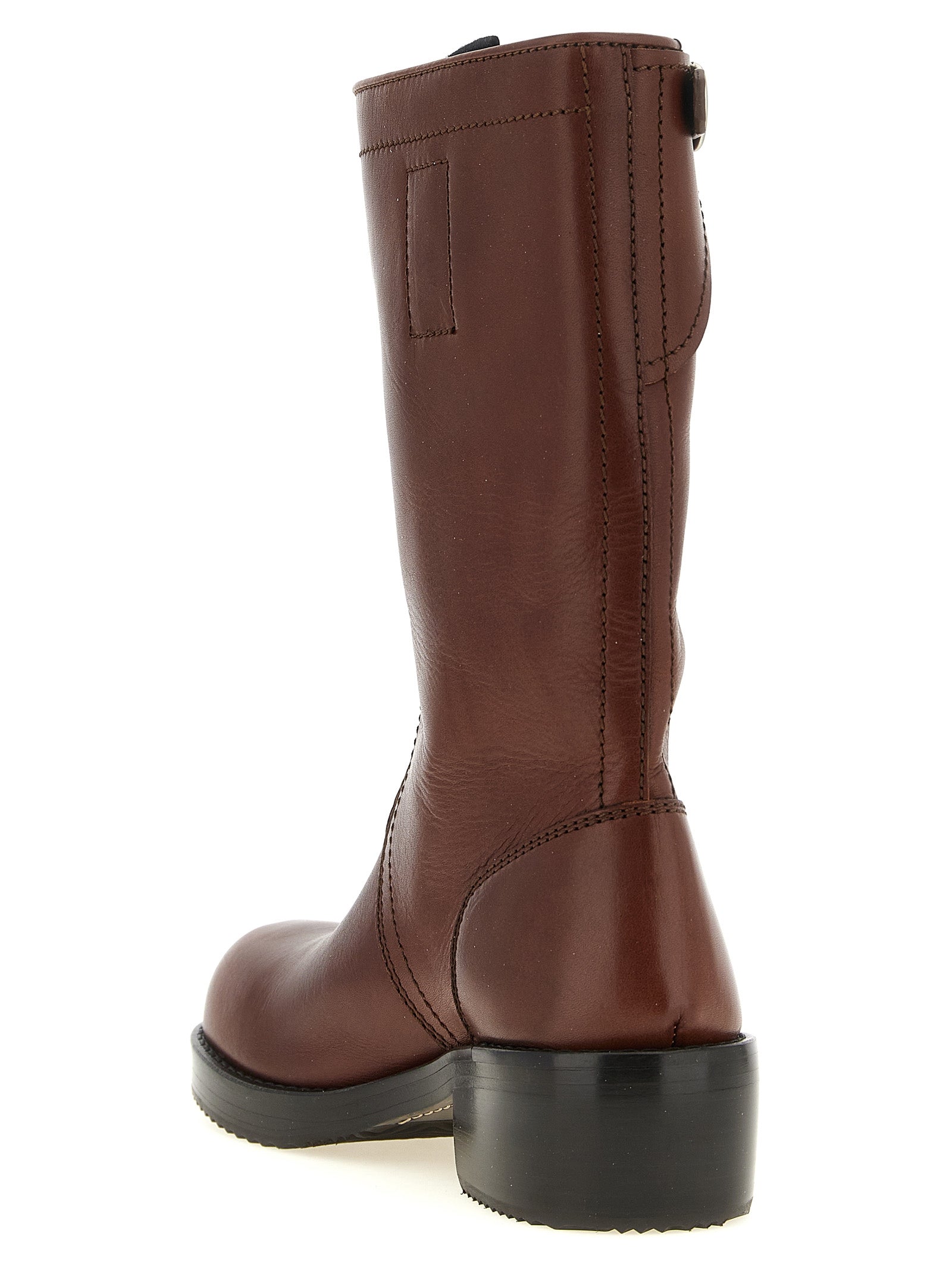 Dries Van Noten Braune Ankle Boots aus Rindsleder
