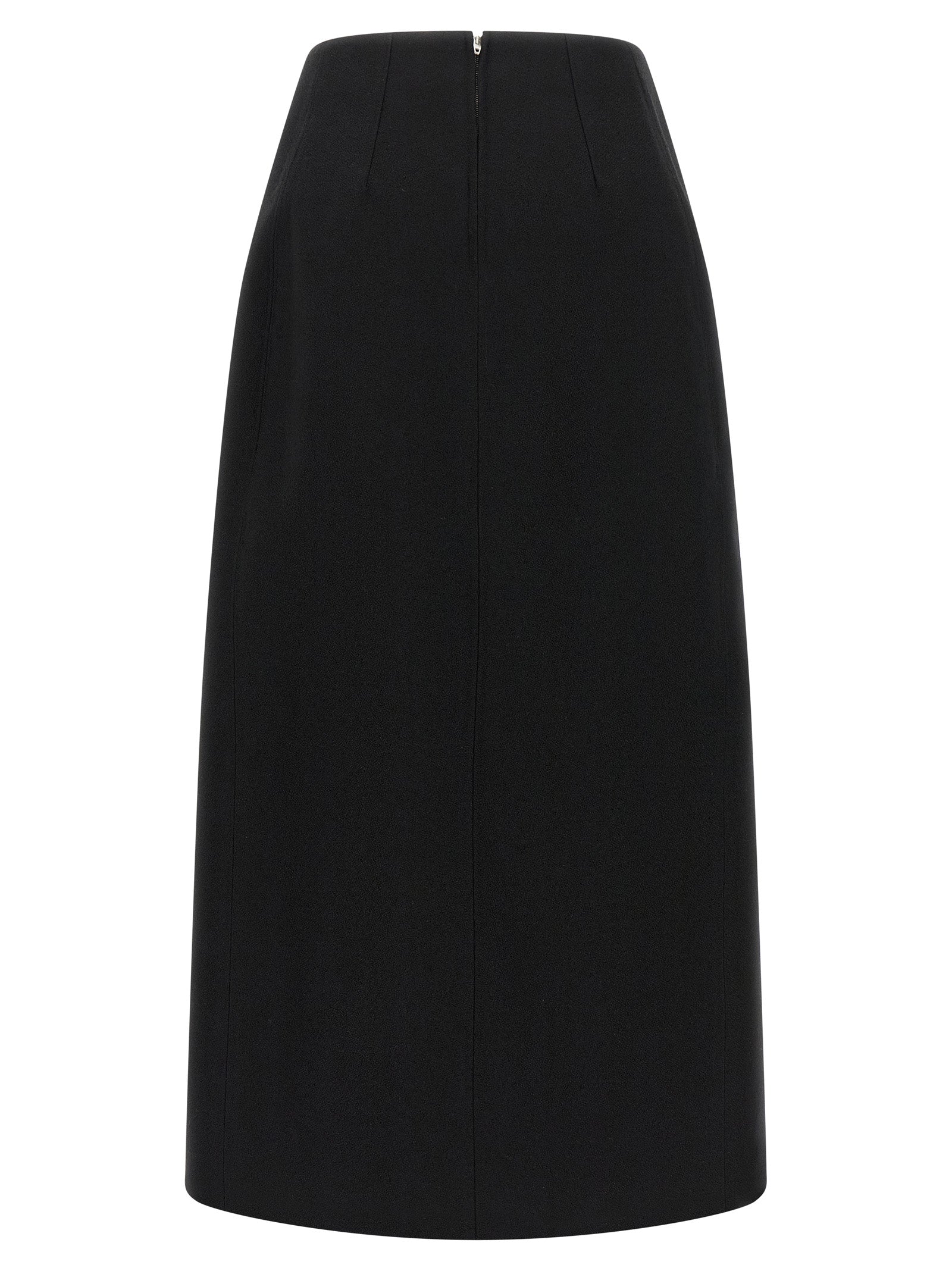 Jil Sander Schwarzer Midirock aus Schurwolle