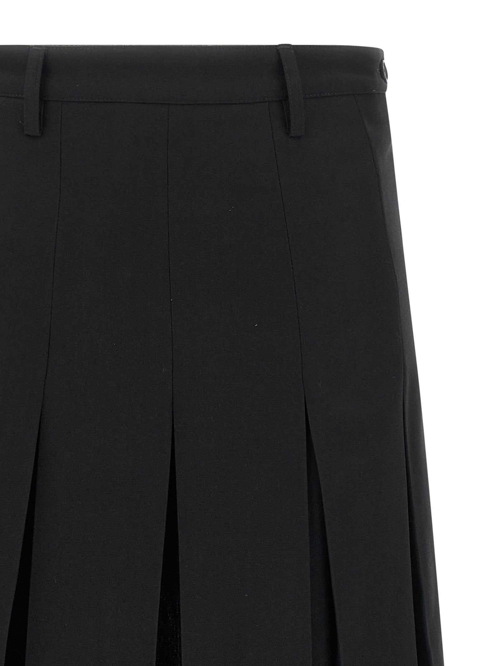 MM6 Maison Margiela Schwarzer Midirock aus Polyester