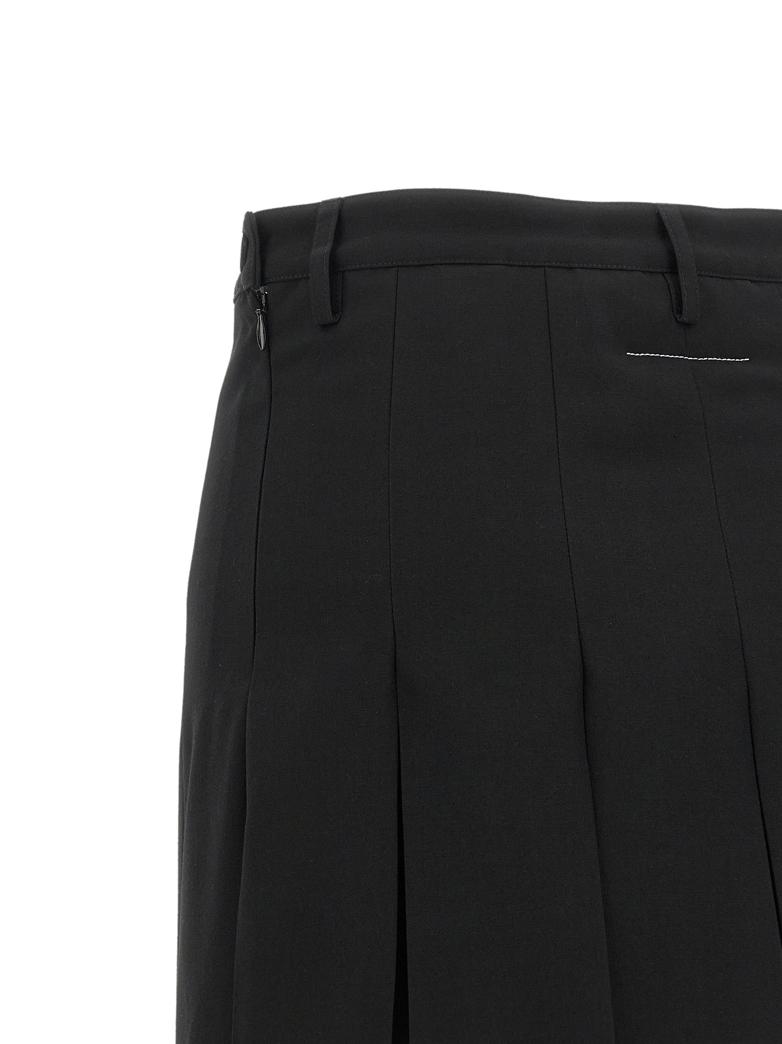 MM6 Maison Margiela Schwarzer Midirock aus Polyester