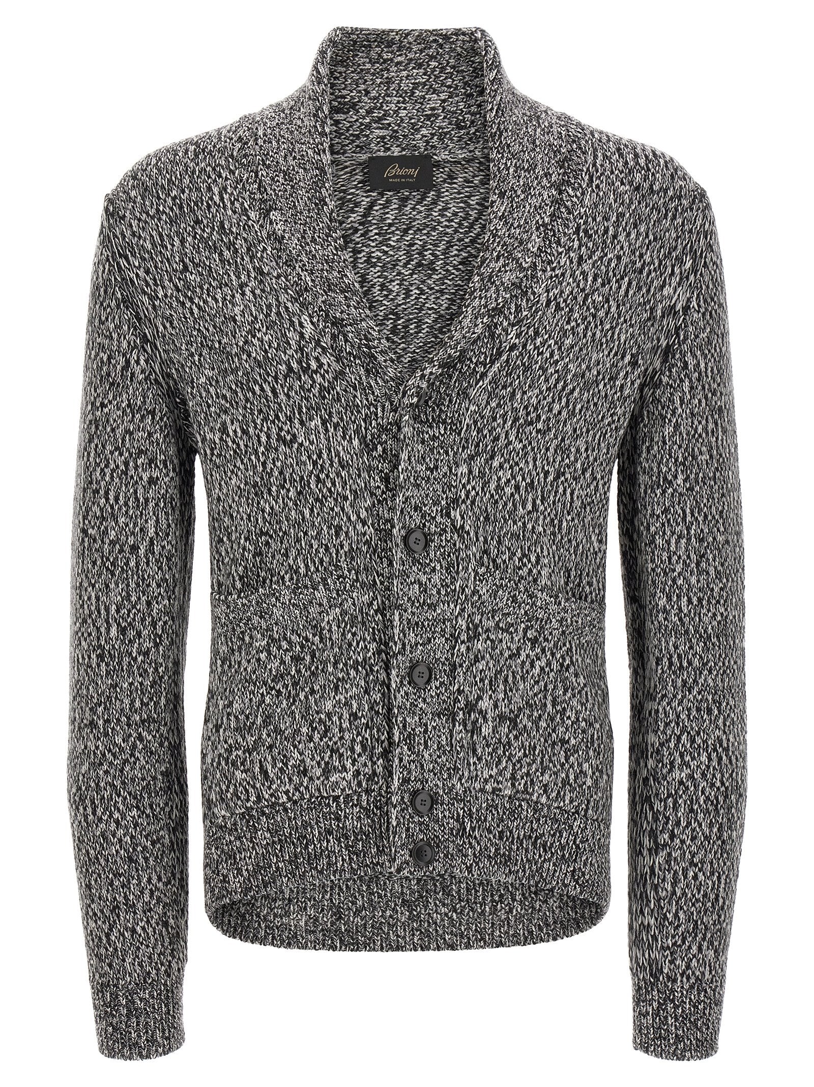 Brioni Zweifarbige Wollstrickjacke