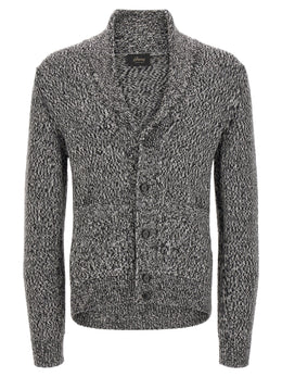 Brioni Zweifarbige Wollstrickjacke