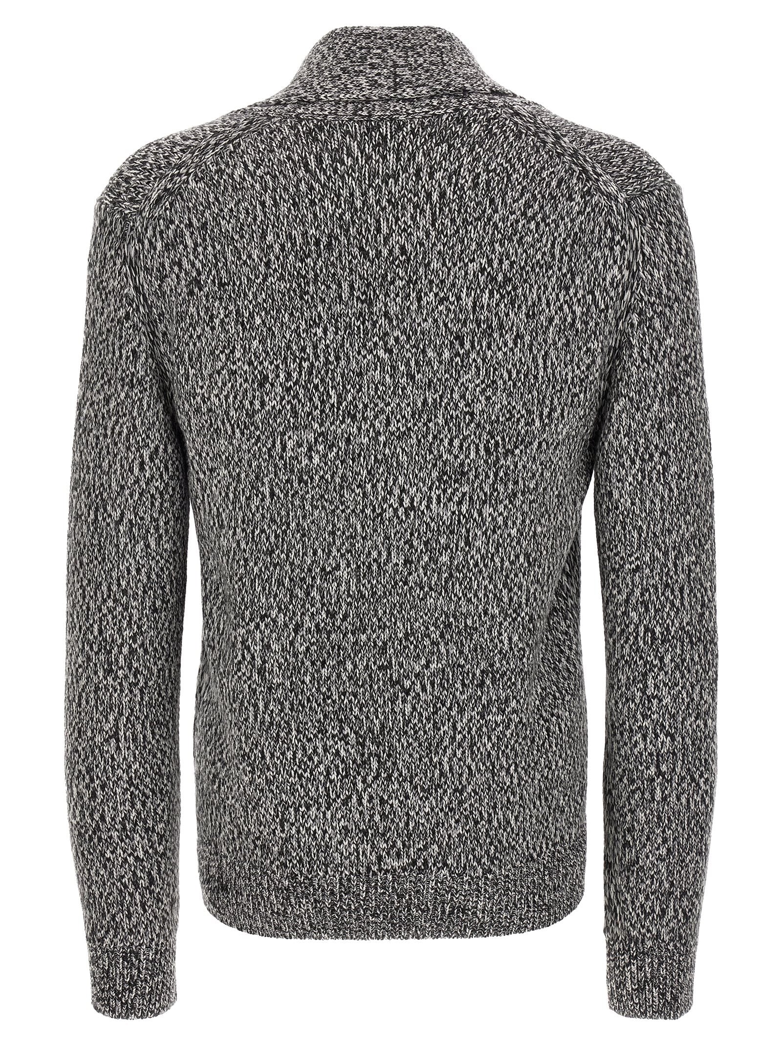 Brioni Zweifarbige Wollstrickjacke