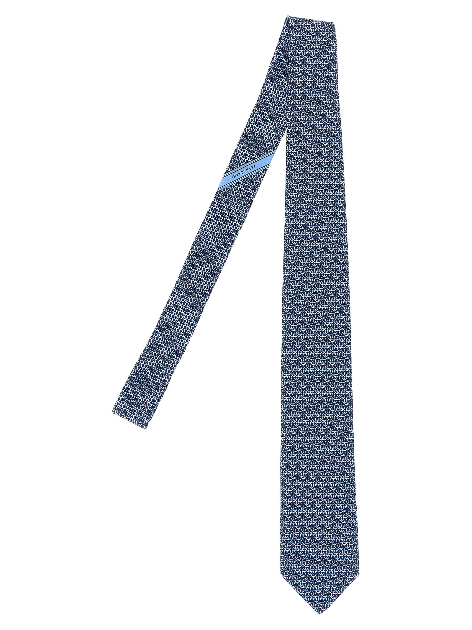 Ferragamo Blaues Seidenschal