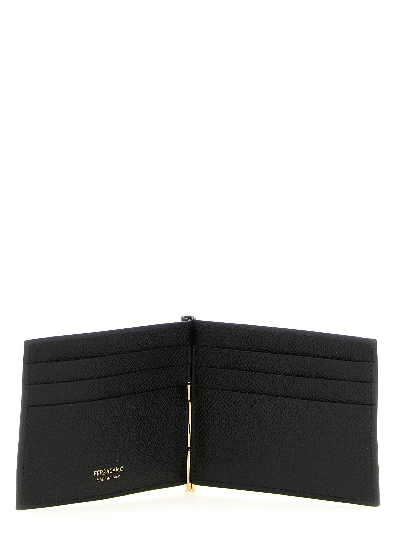 Ferragamo Schwarzer Kalbsleder-Geldclip