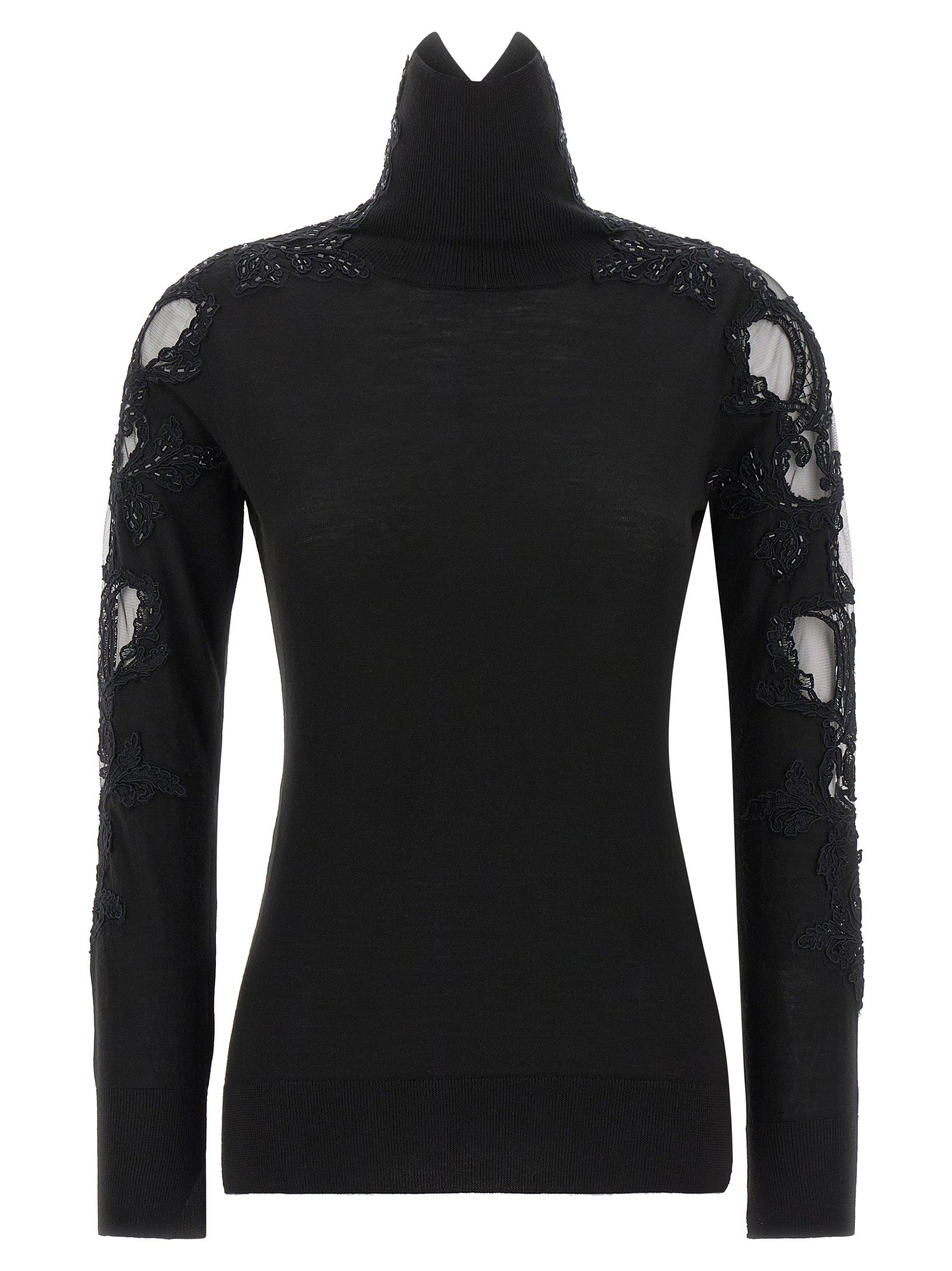 Ermanno Scervino Schwarzer Cardigan aus Schurwolle