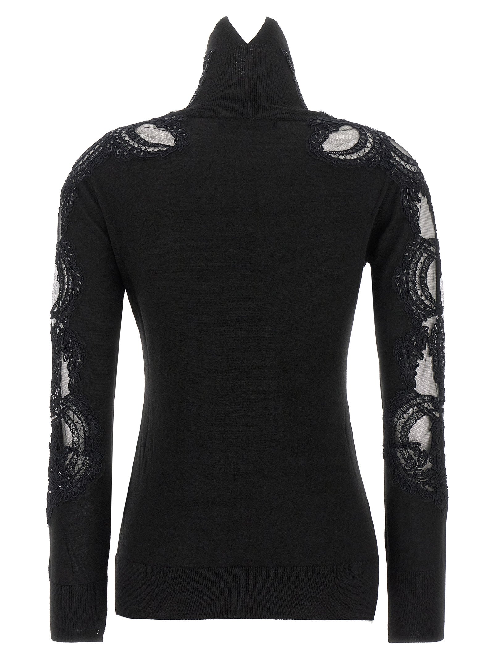 Ermanno Scervino Schwarzer Cardigan aus Schurwolle
