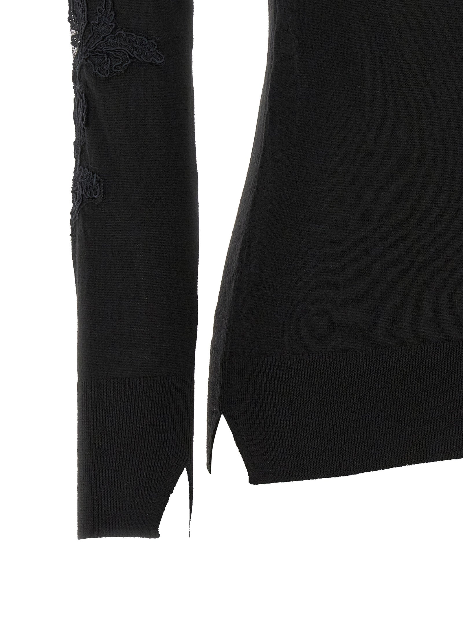 Ermanno Scervino Schwarzer Cardigan aus Schurwolle
