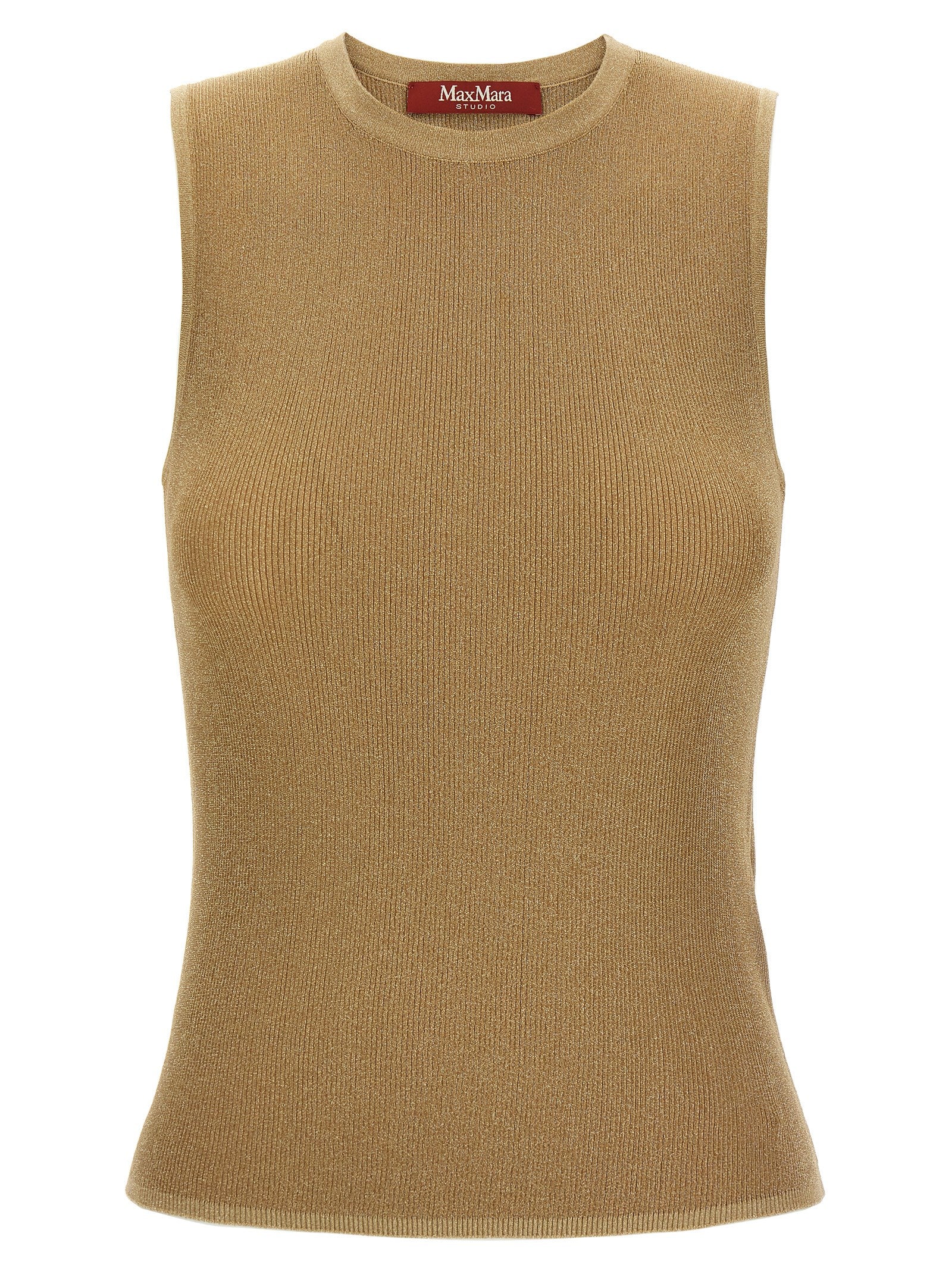 Max Mara Ärmelloses T-Shirt aus Polyamid in Gold