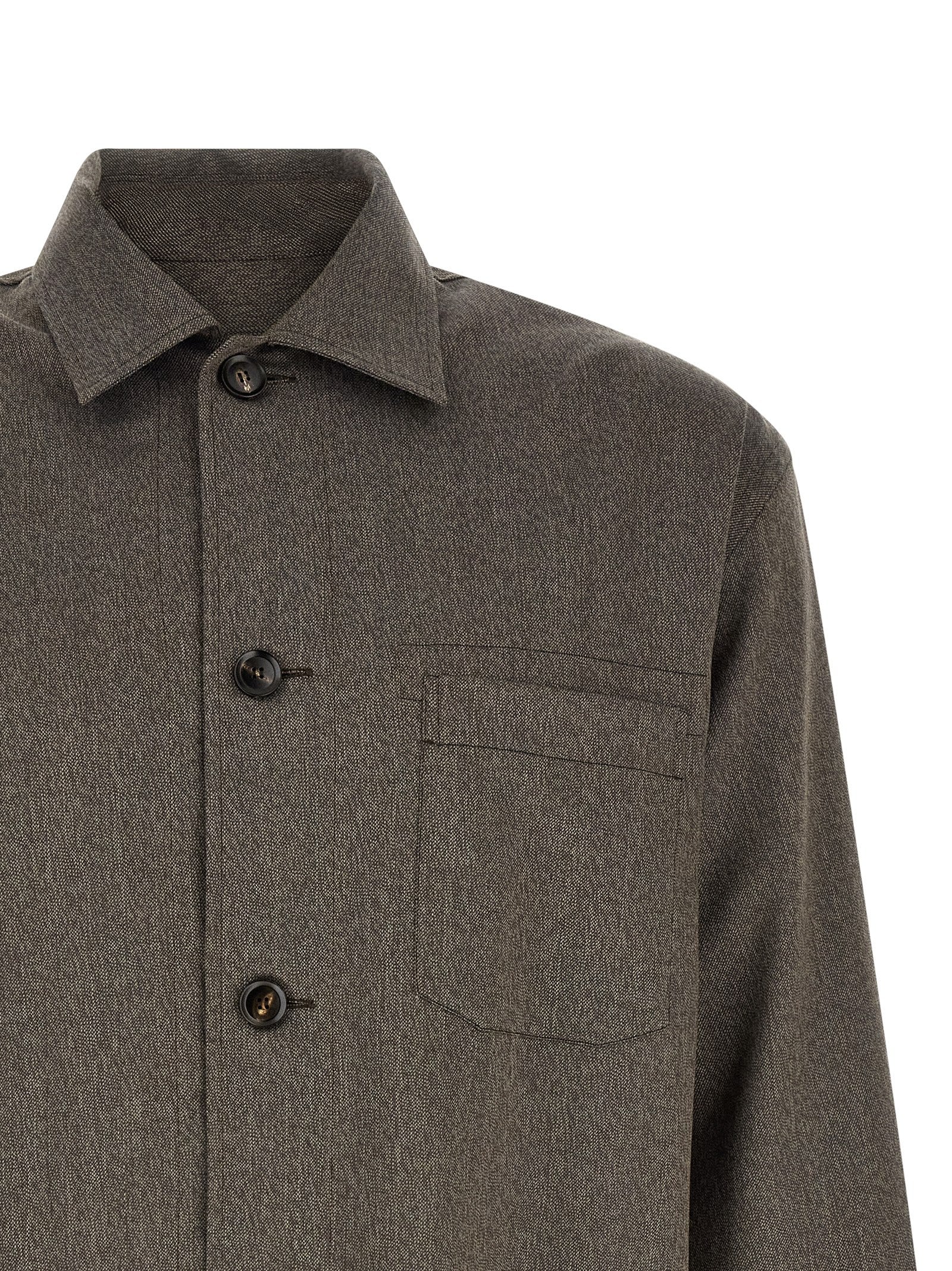 Brioni Braune Wollbluse