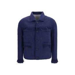 Baziszt Blaue Alpaka Vicugna Pacos Lang geschnittene Jacke