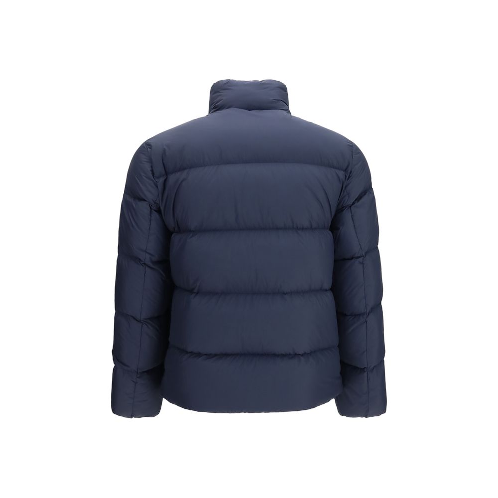 Woolrich Blaue Daunenjacke in voller Länge