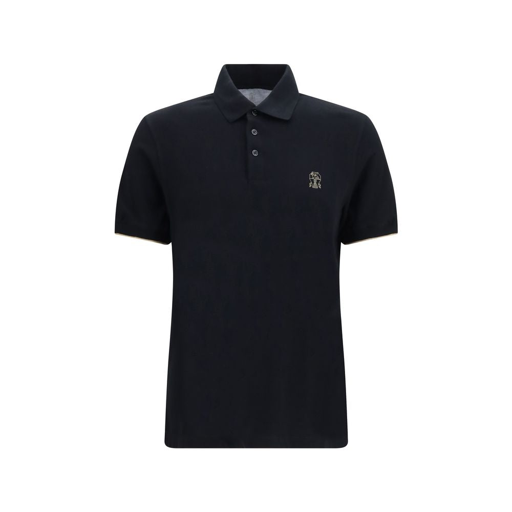 Brunello Cucinelli Schwarzes Baumwoll-Poloshirt
