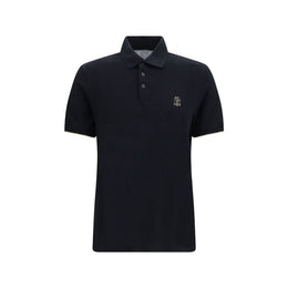 Brunello Cucinelli Schwarzes Baumwoll-Poloshirt