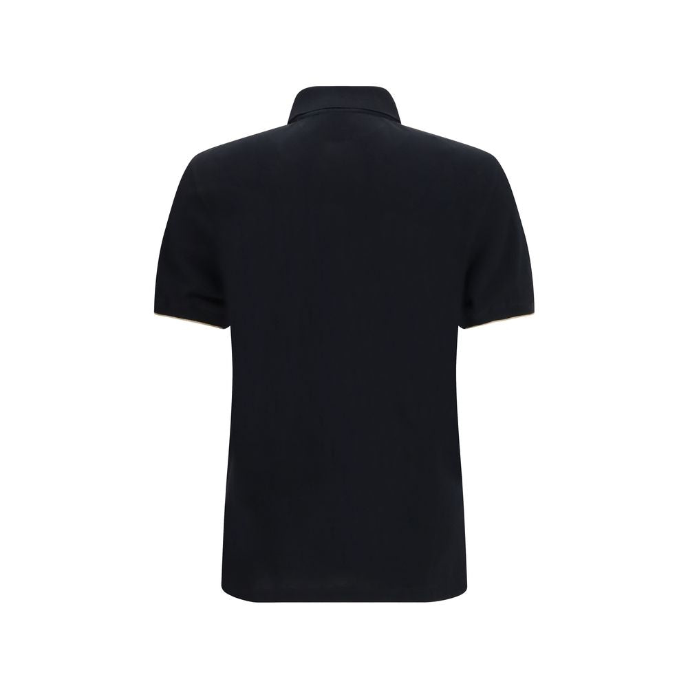 Brunello Cucinelli Schwarzes Baumwoll-Poloshirt