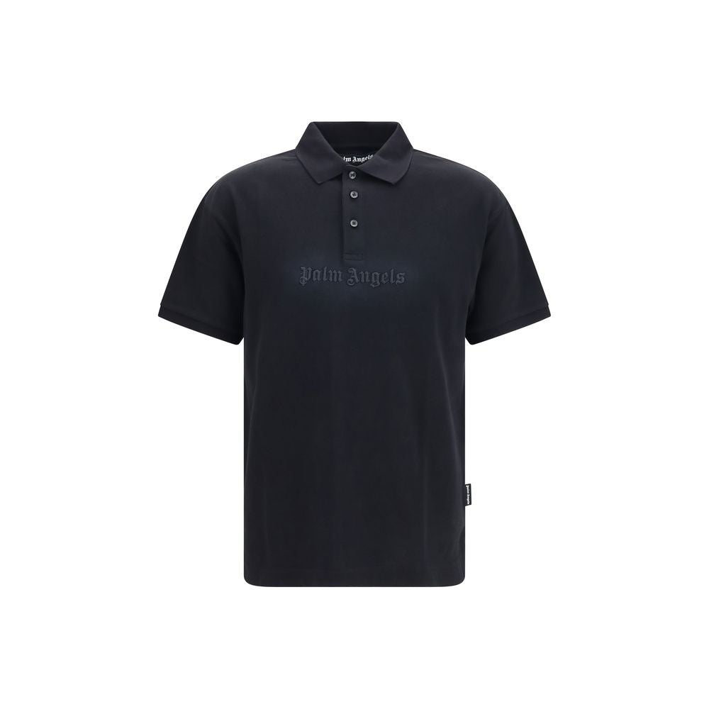 Palm Angels Schwarzes Baumwoll-Poloshirt