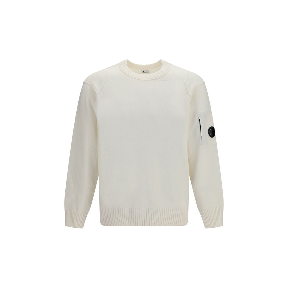 C.P. Company Weißes Sweatshirt aus Wolle Oves Aries