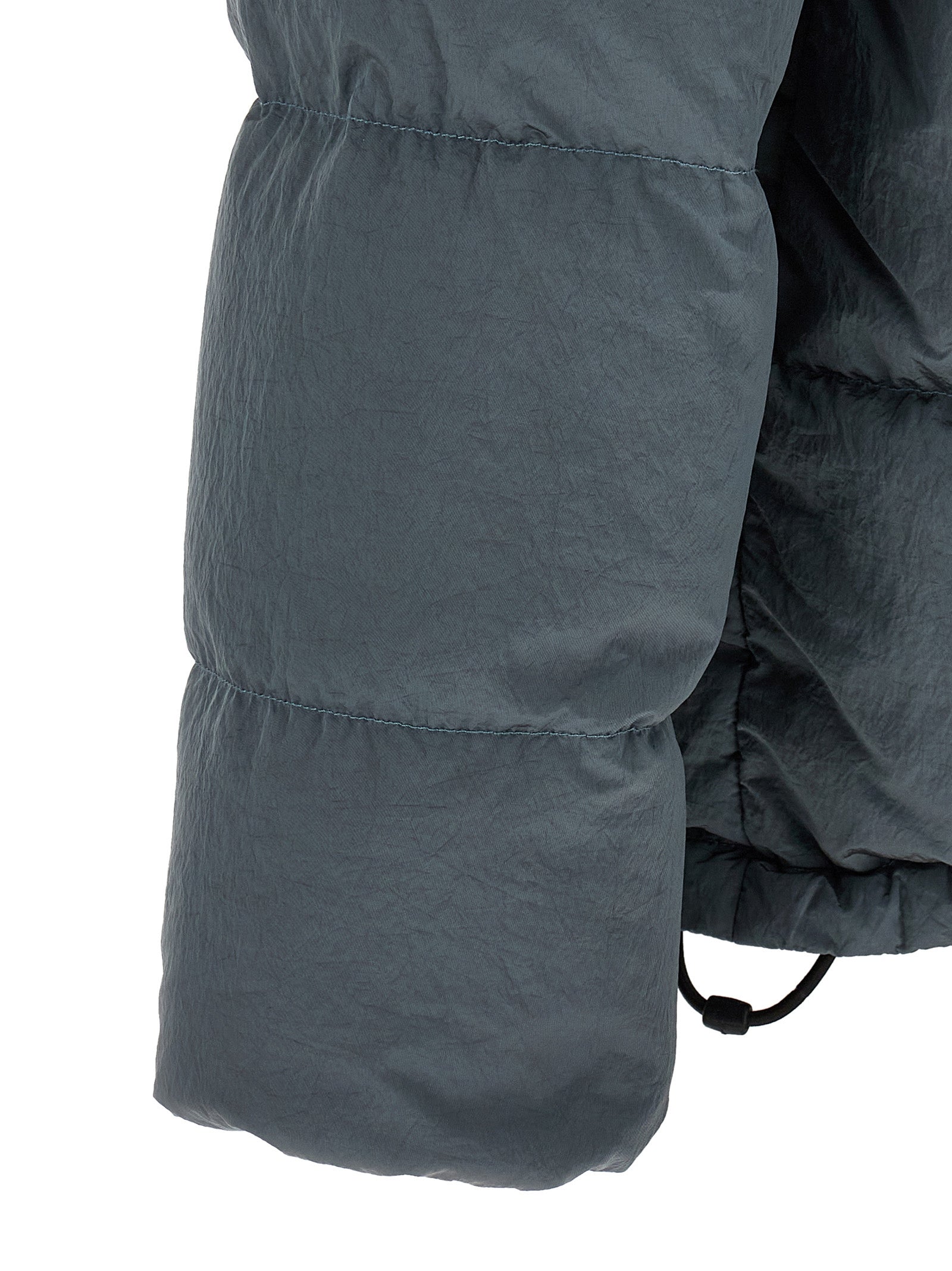 Stone Island Graue Polyamid-Jacke in voller Länge