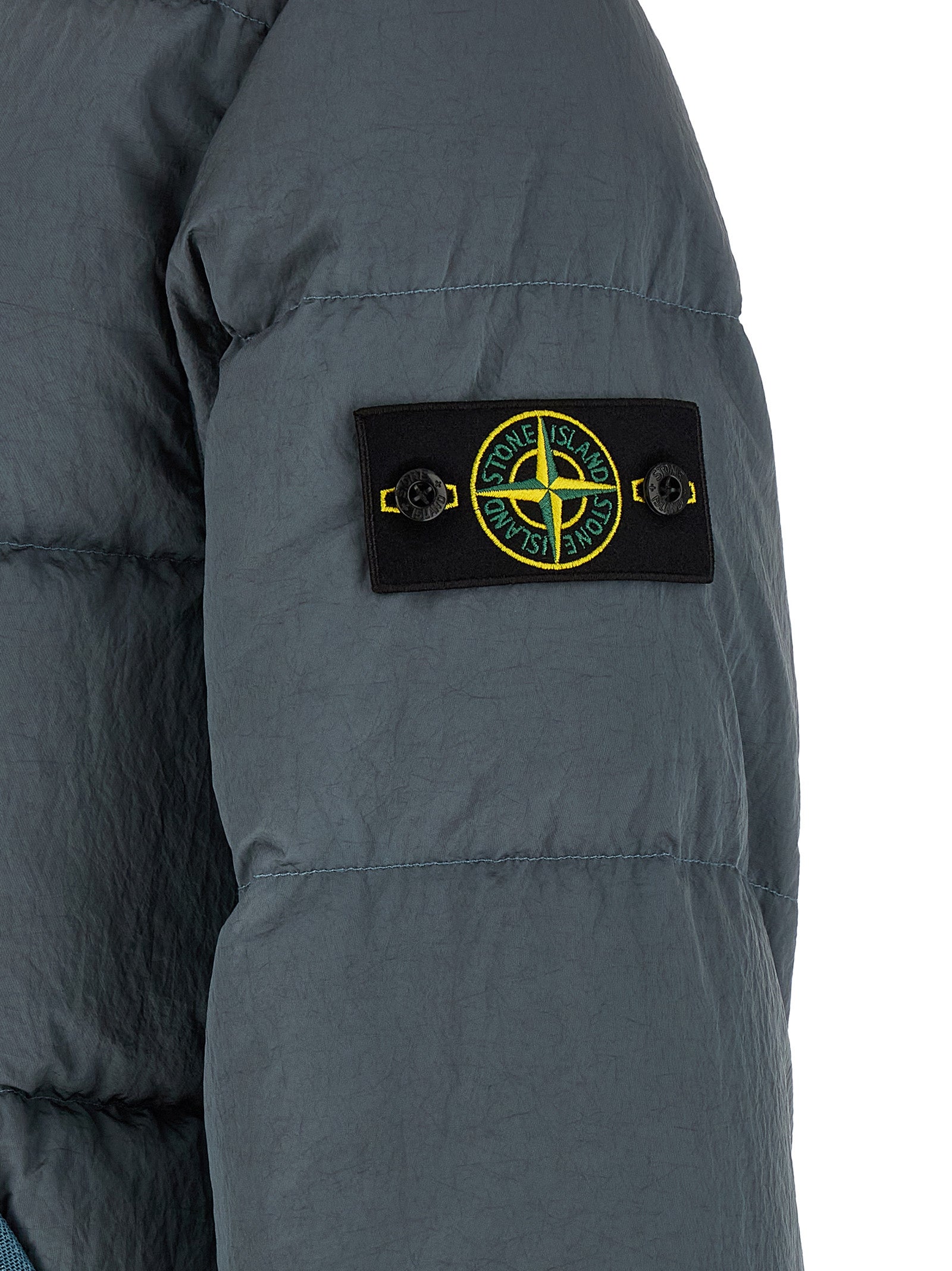 Stone Island Graue Polyamid-Jacke in voller Länge