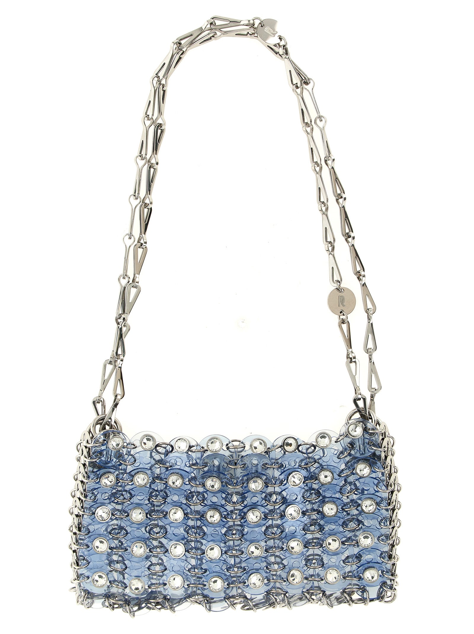Paco Rabanne Schultertasche aus blauem Harz