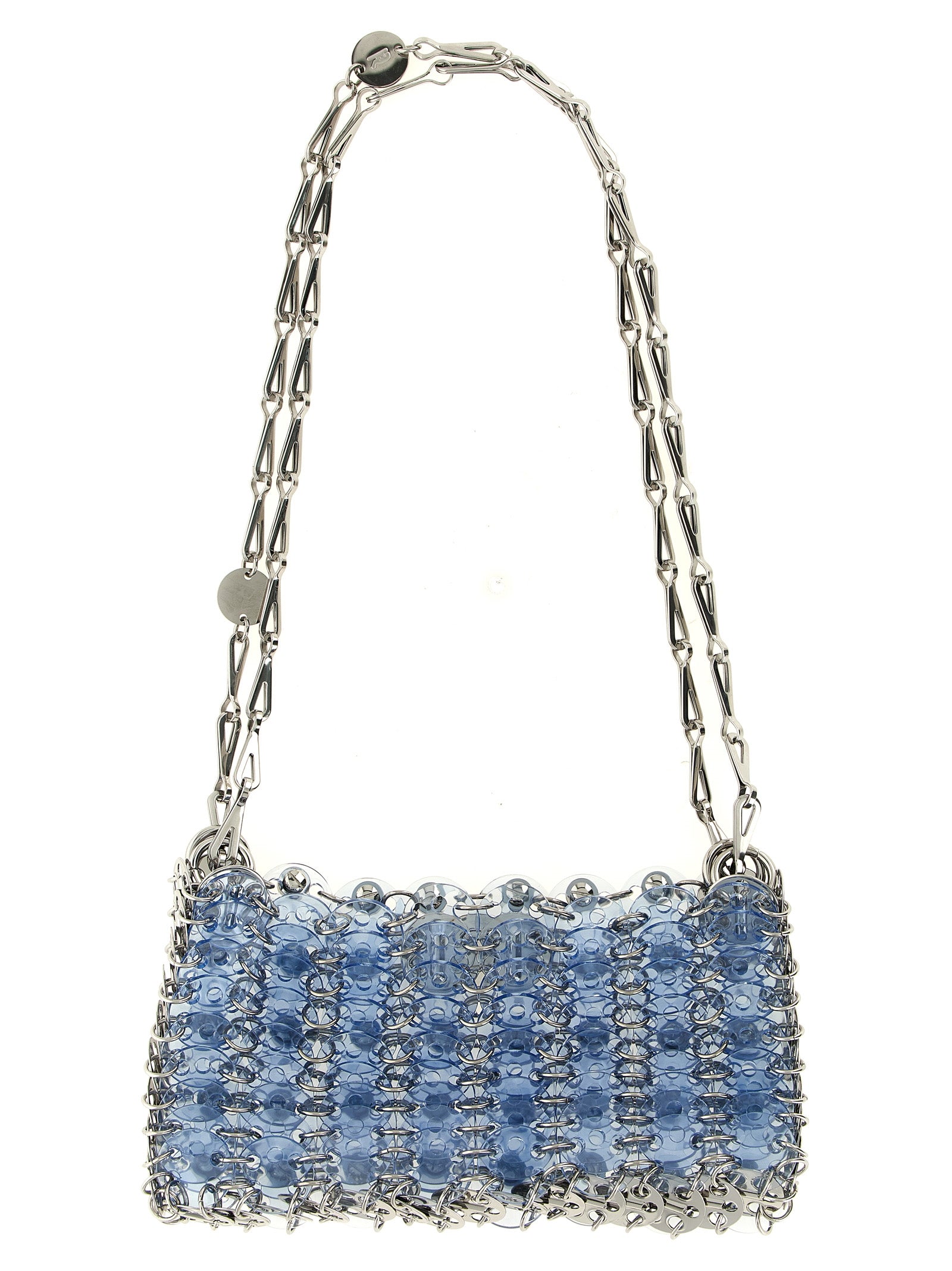 Paco Rabanne Schultertasche aus blauem Harz