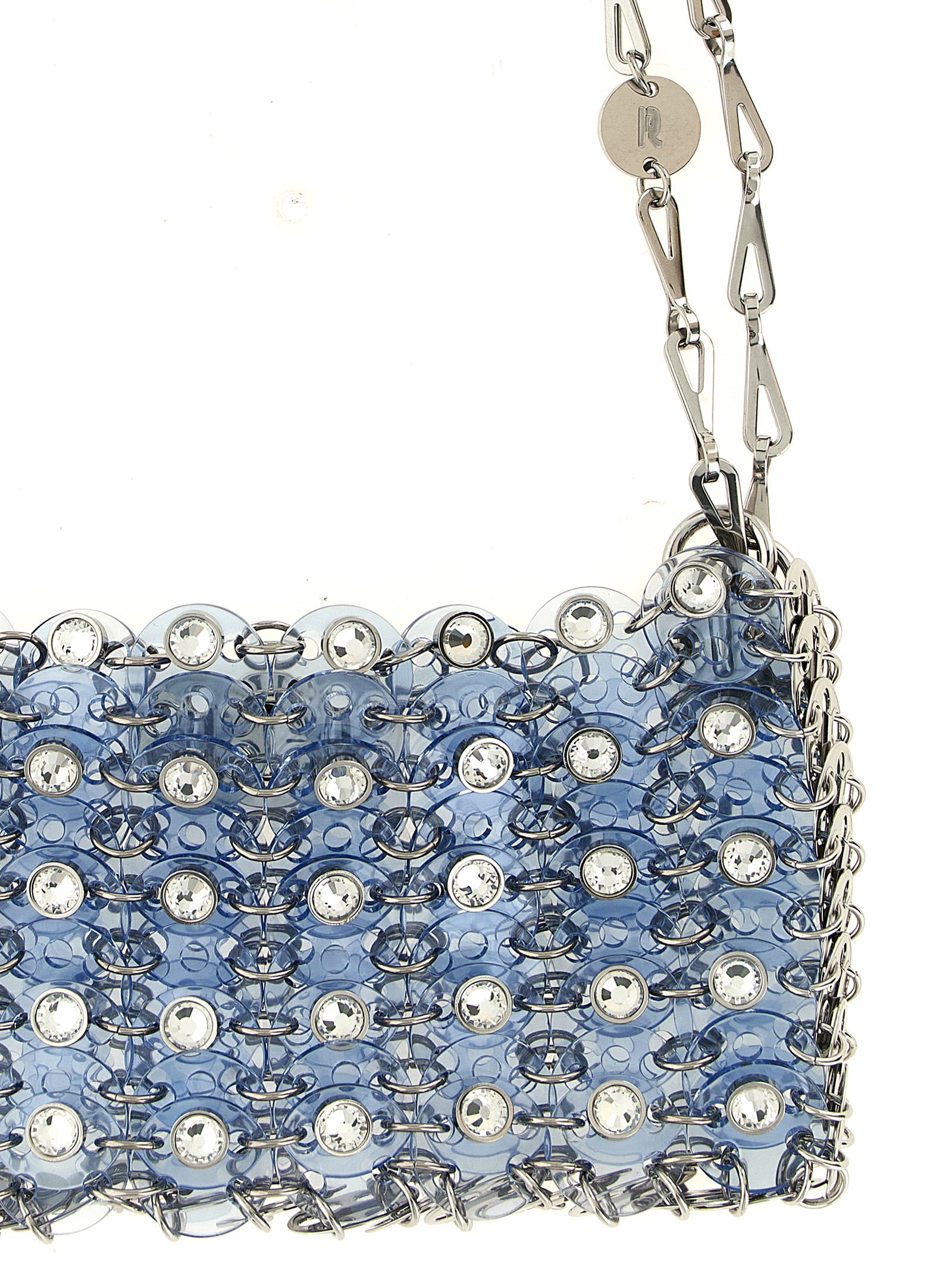 Paco Rabanne Schultertasche aus blauem Harz
