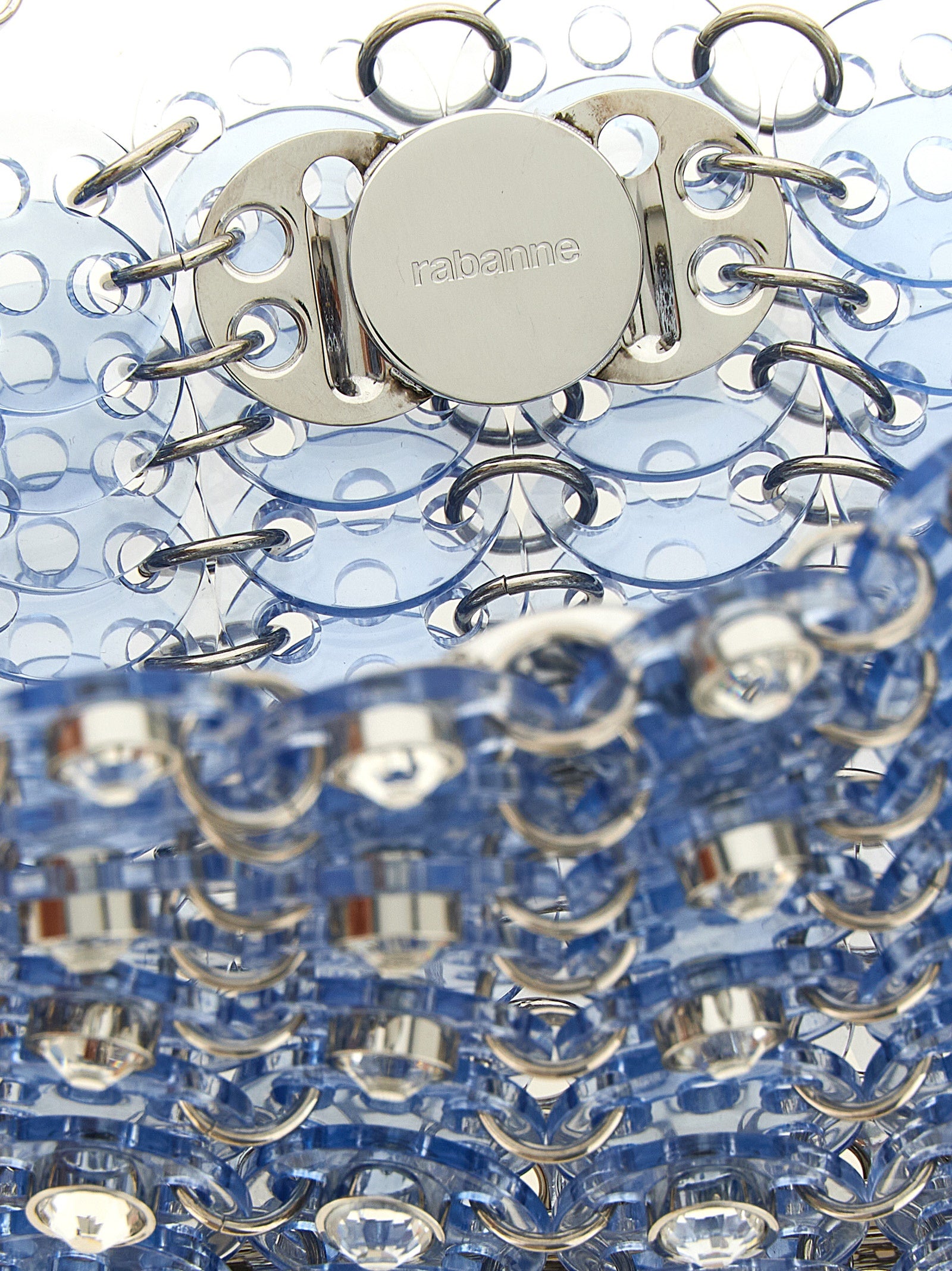 Paco Rabanne Schultertasche aus blauem Harz