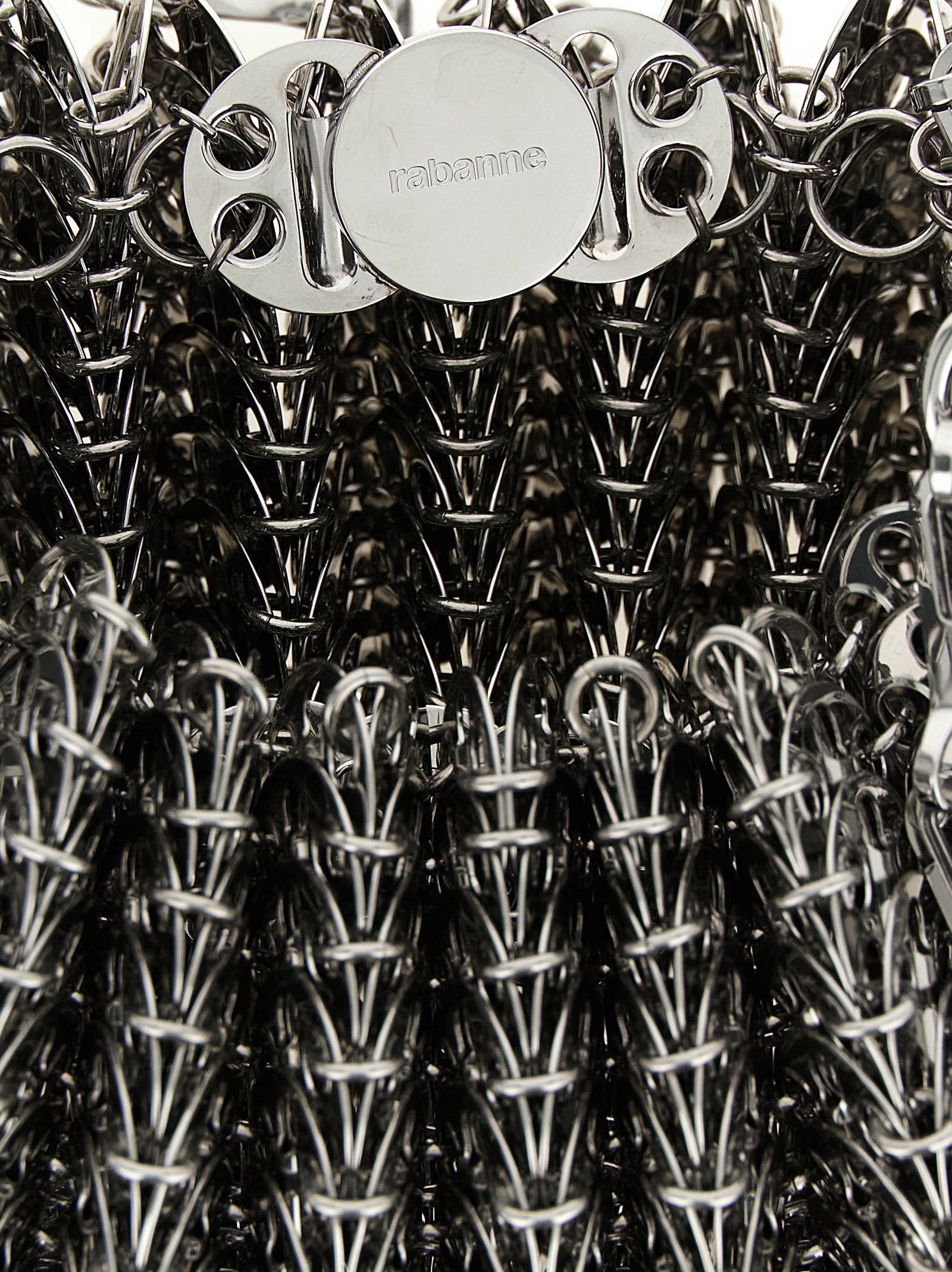 Paco Rabanne Schultertasche aus silbernem Edelstahl