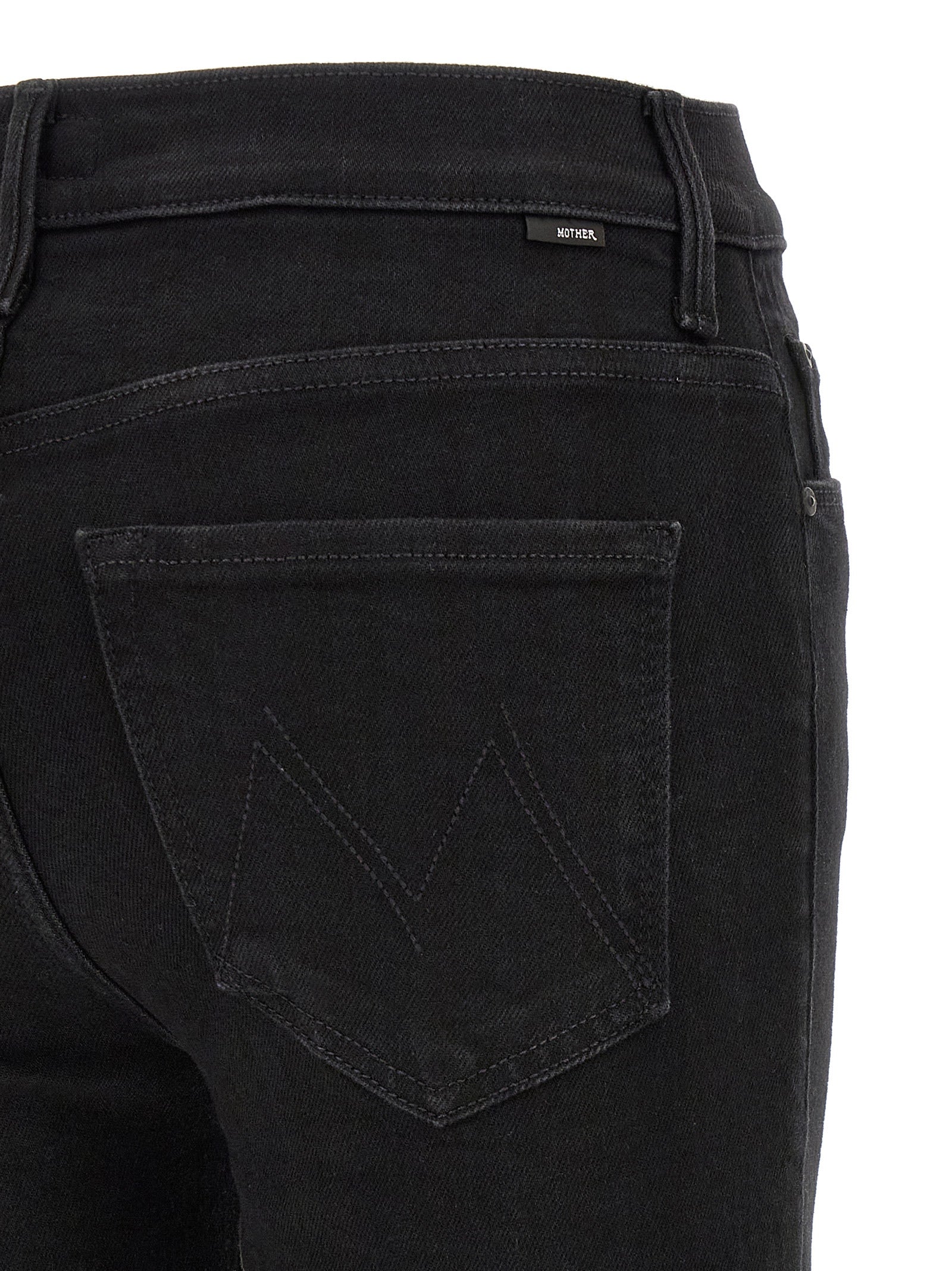 Mother Denim Schwarze Baumwoll-Schlagjeans