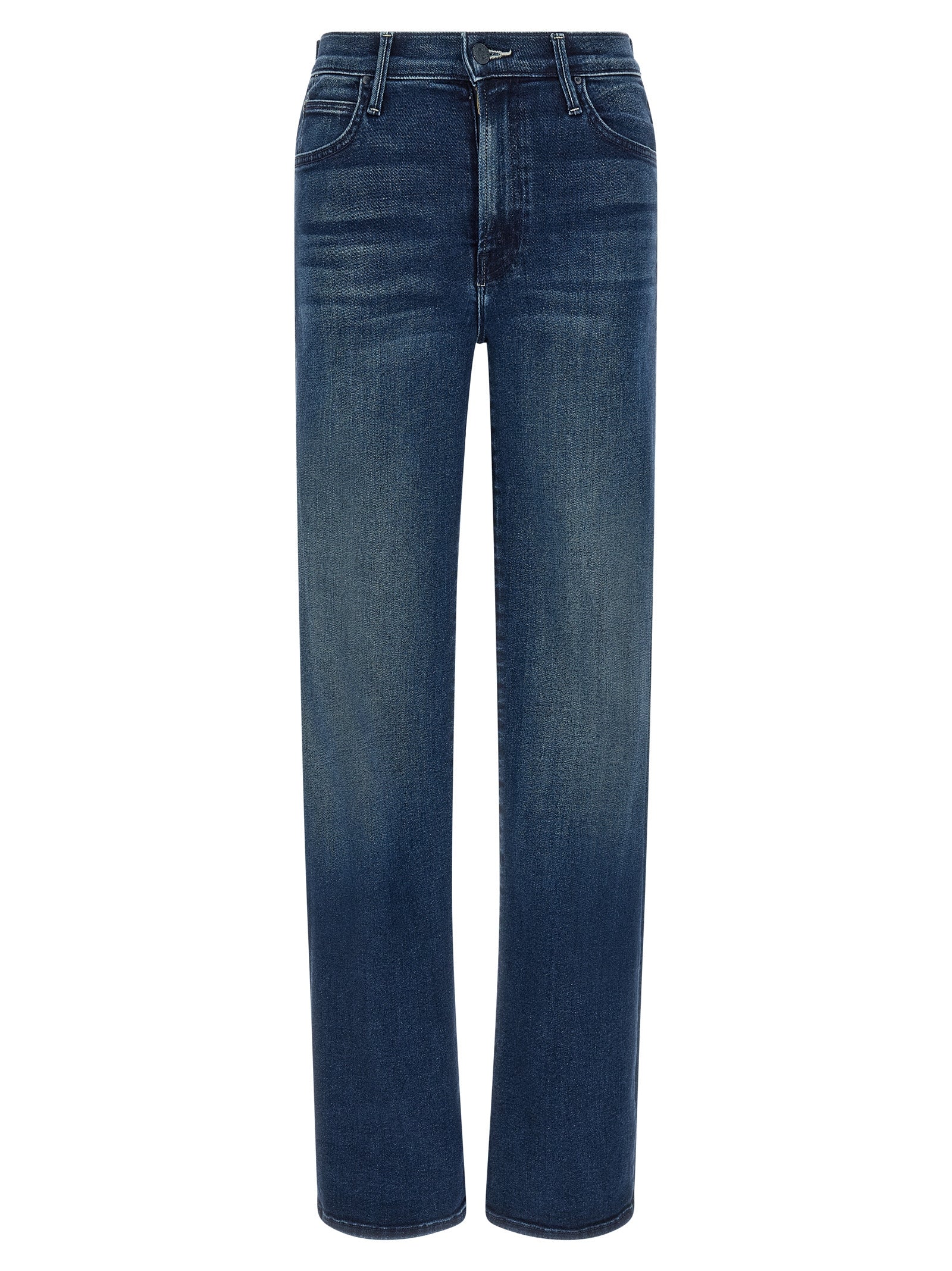 Mother Denim Blaue Jeans aus Baumwolle im geraden Schnitt