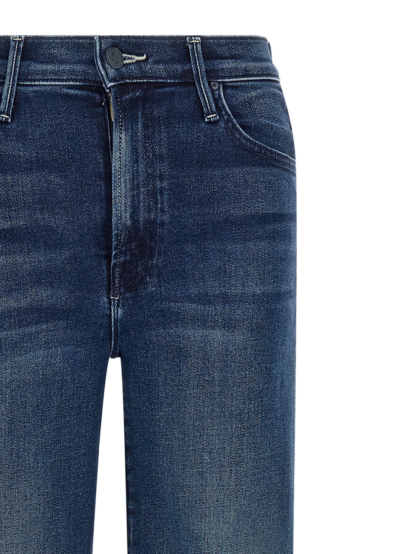 Mother Denim Blaue Jeans aus Baumwolle im geraden Schnitt