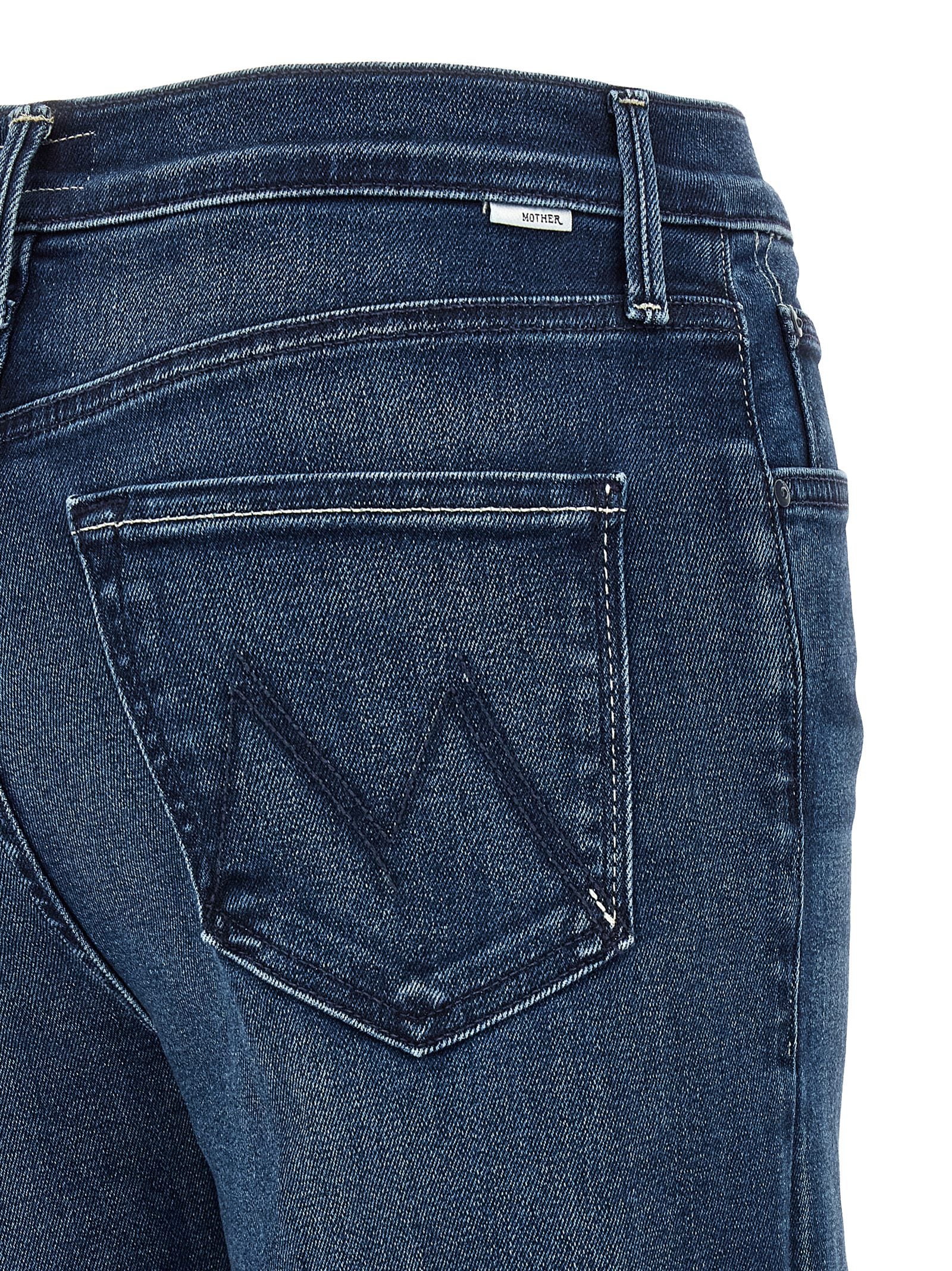 Mother Denim Blaue Jeans aus Baumwolle im geraden Schnitt