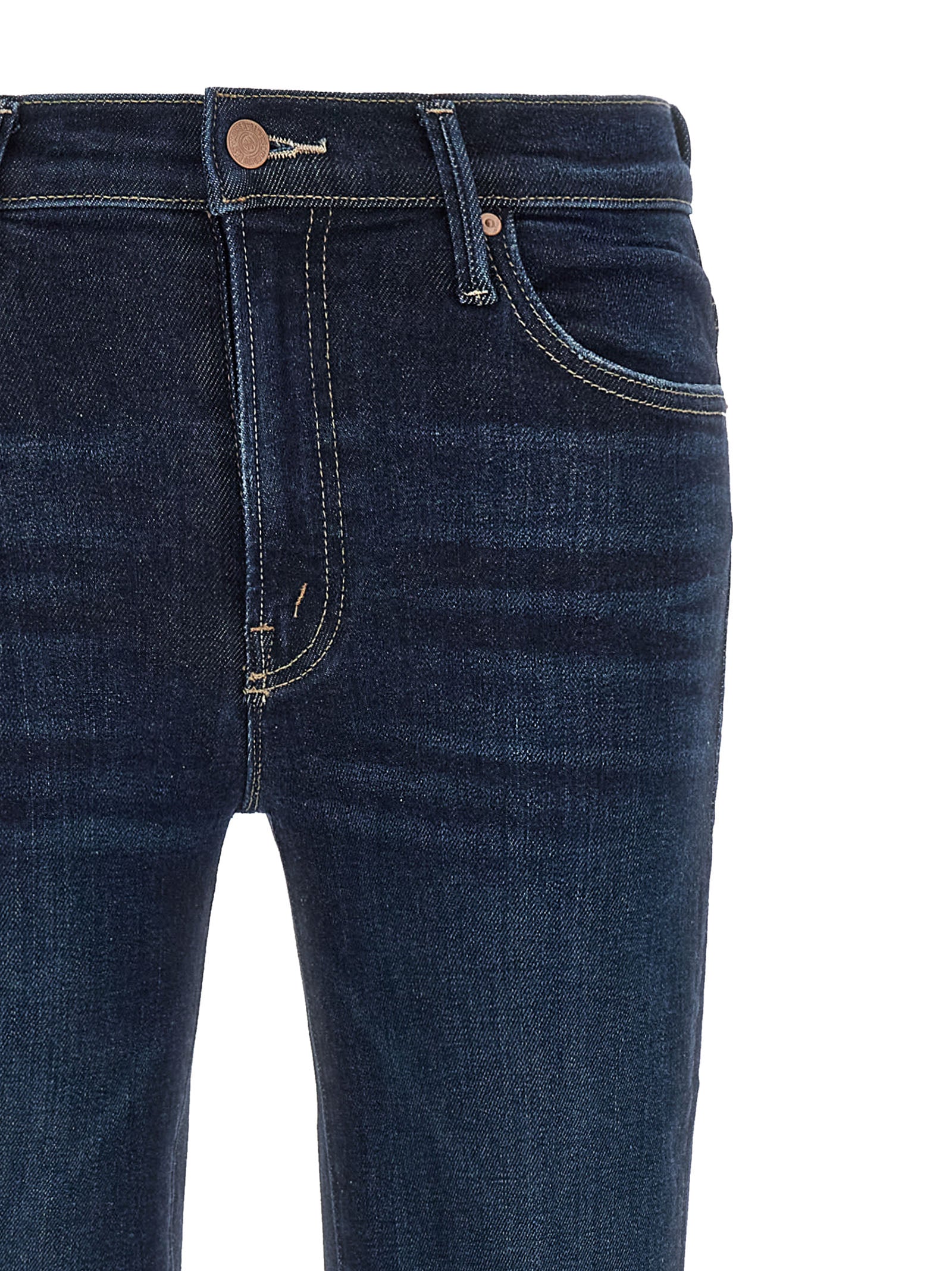 Mother Denim Blaue Jeans aus Baumwolle im geraden Schnitt