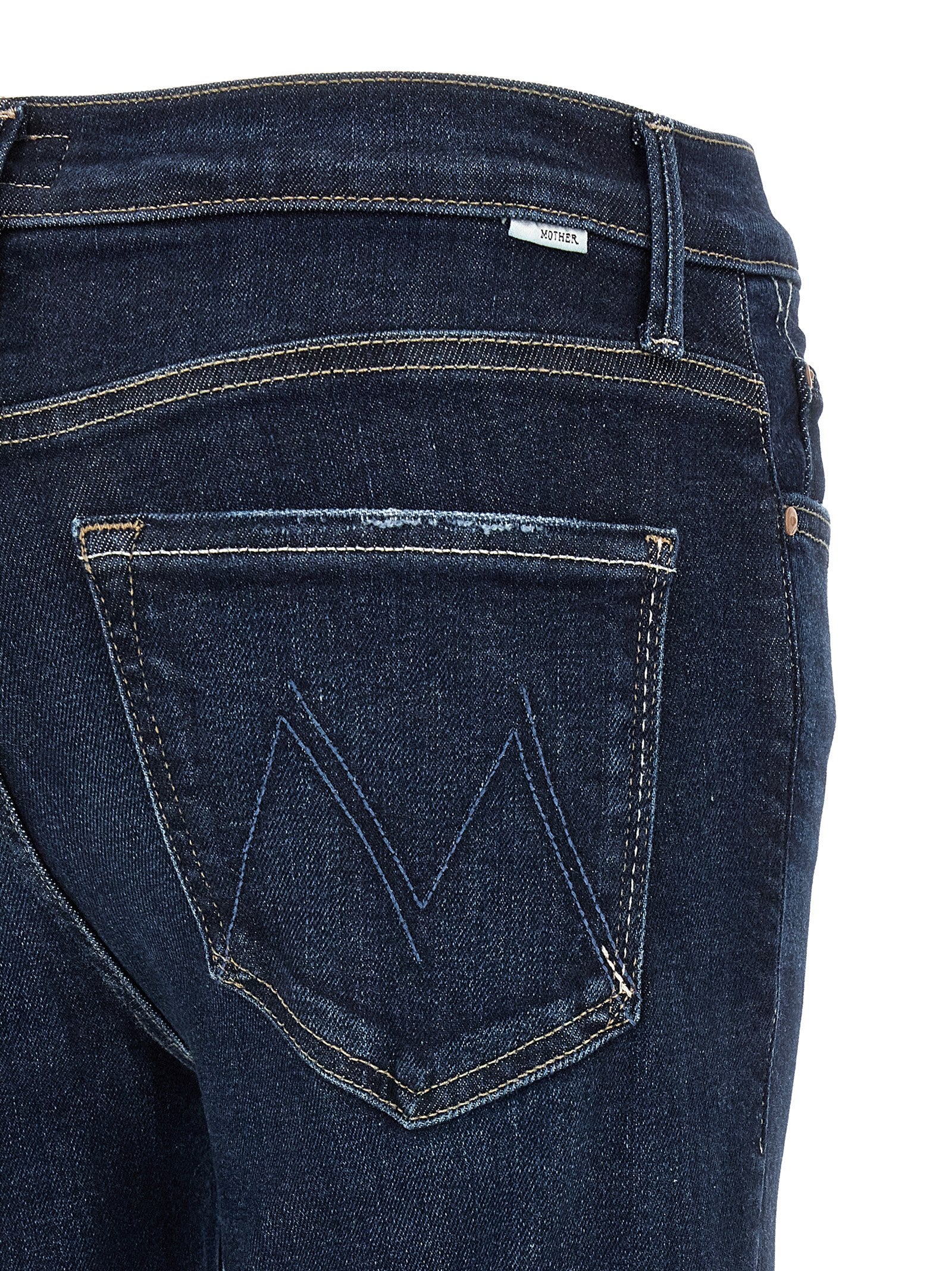 Mother Denim Blaue Jeans aus Baumwolle im geraden Schnitt