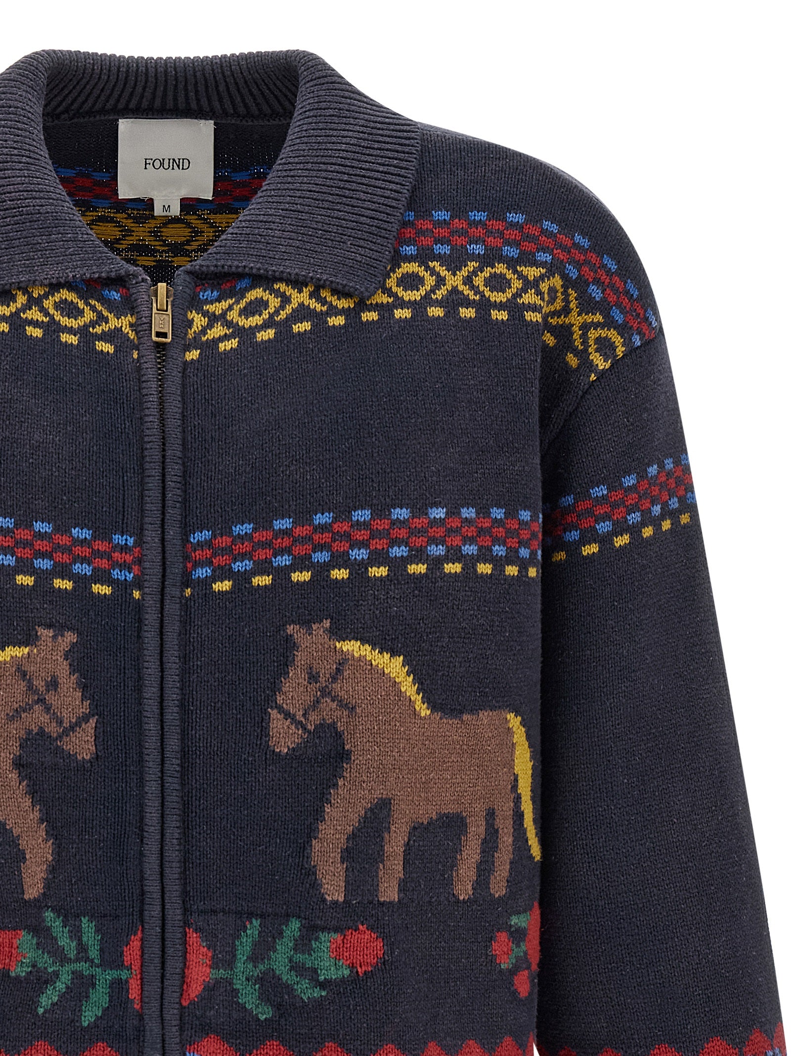 FOUND Blauer Baumwollcardigan