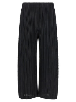 PLEATS PLEASE ISSEY MIYAKE Schwarze Hose aus Polyester