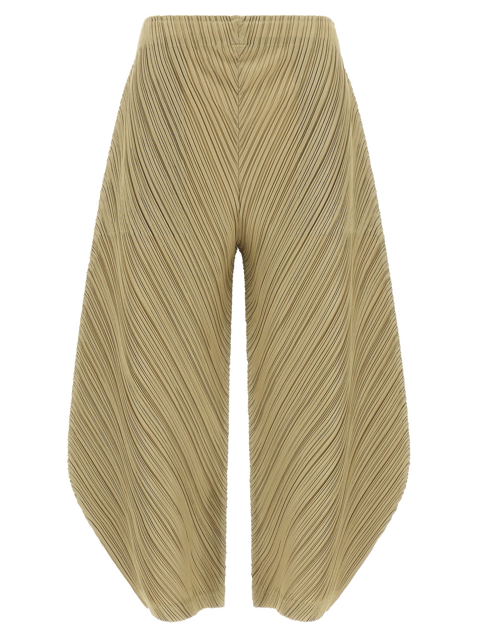PLEATS PLEASE ISSEY MIYAKE Beige Polyester Casual Pants
