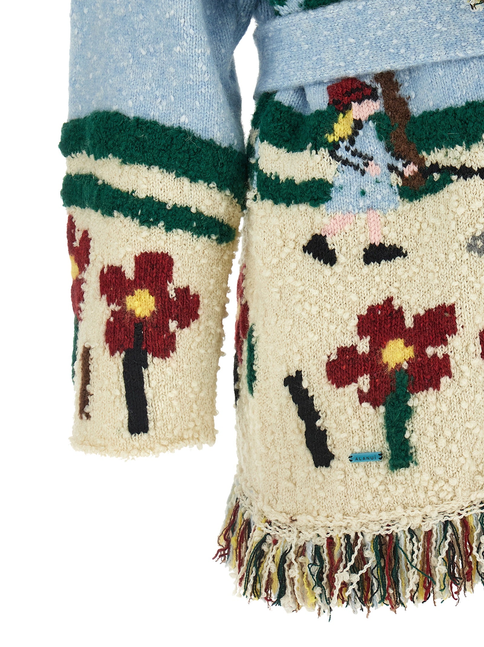 Alanui Mehrfarbige Strickjacke aus reiner Schurwolle