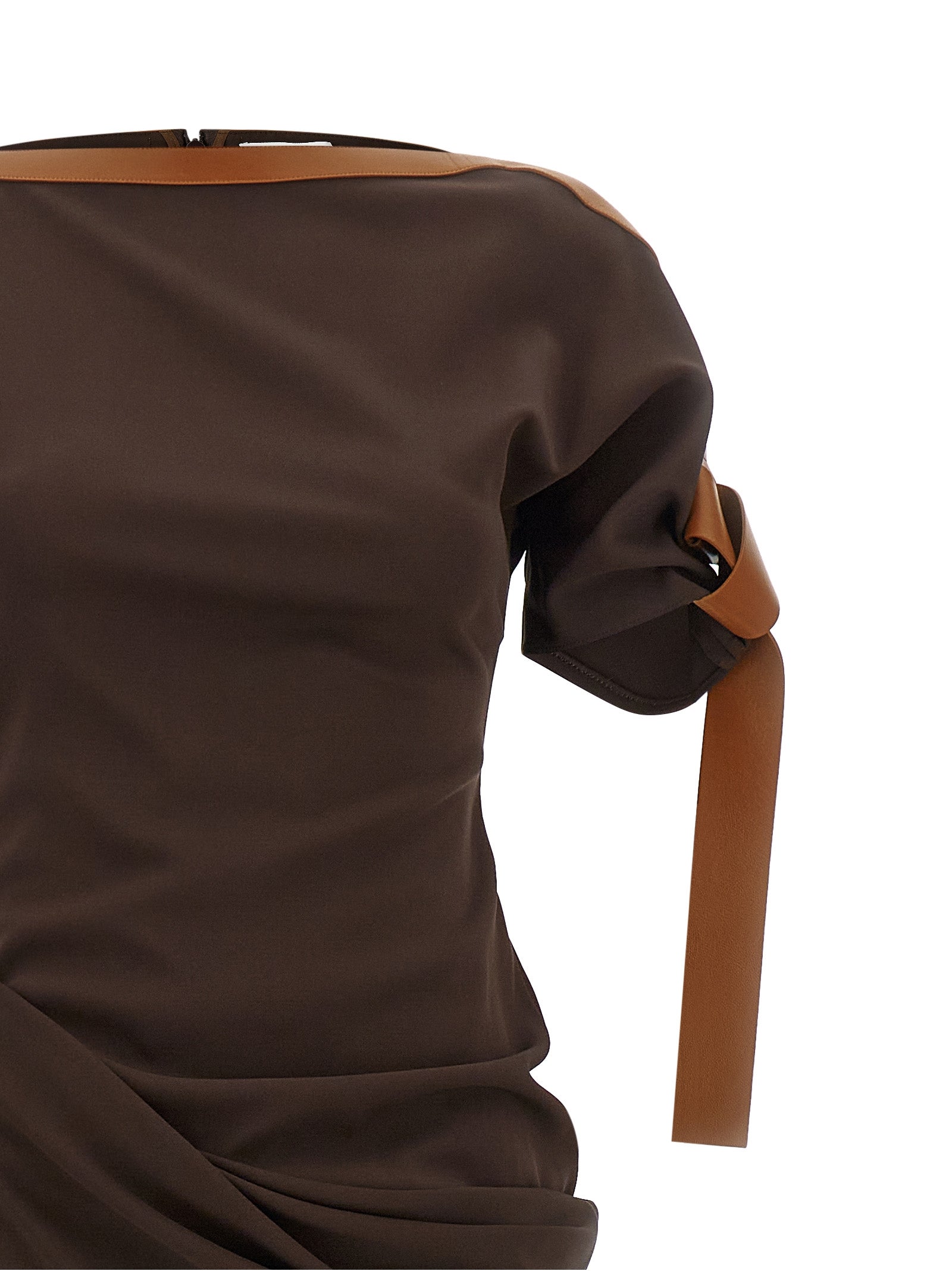 Ferragamo Braunes Viskose-Maxikleid