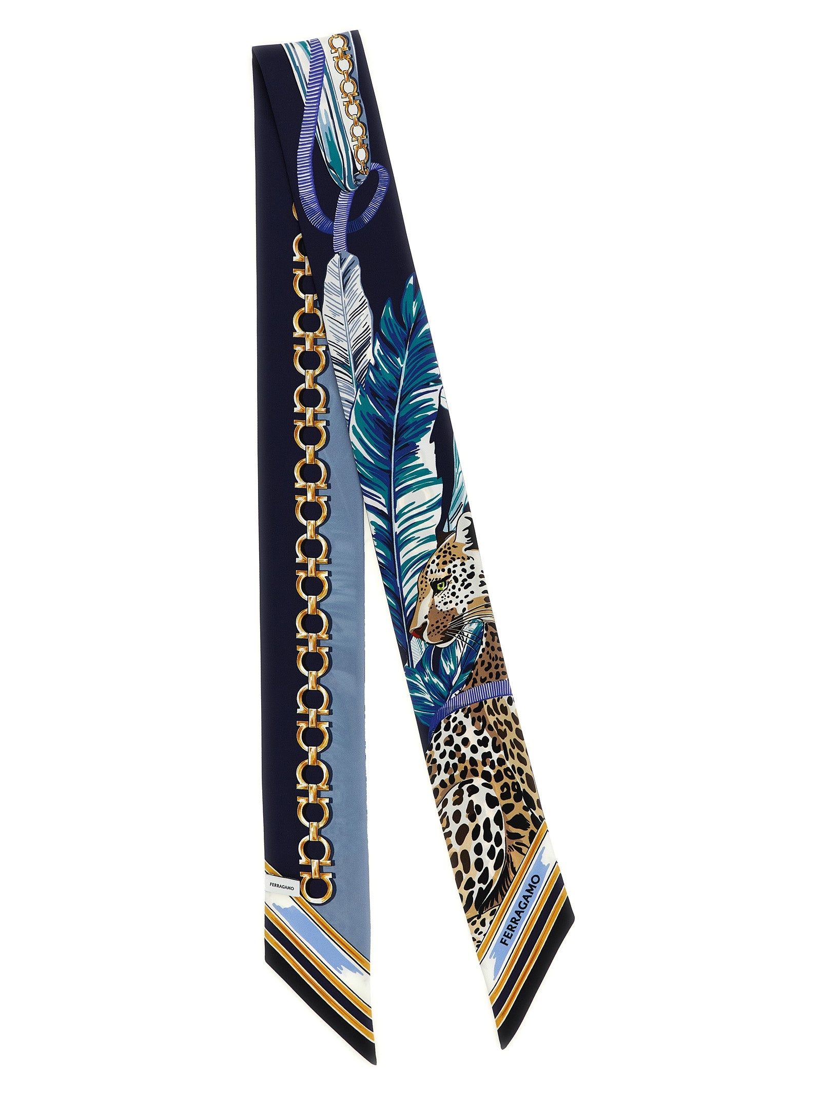 Ferragamo Blaues Seidentuch