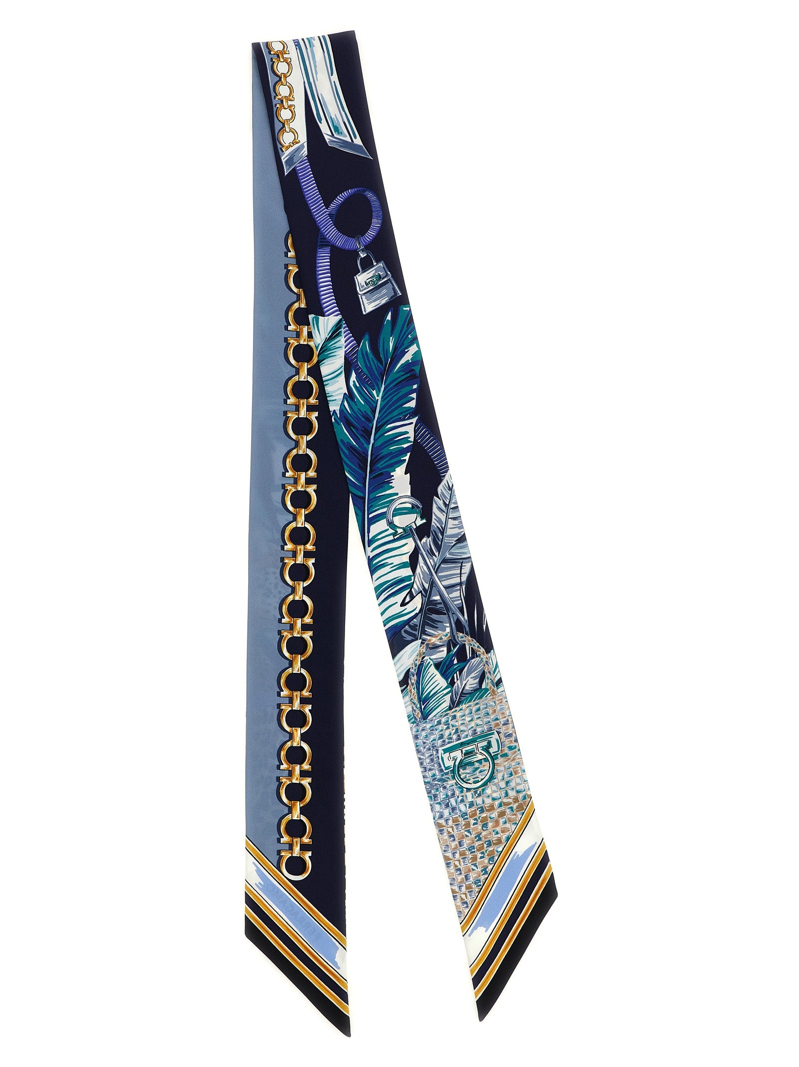 Ferragamo Blaues Seidentuch