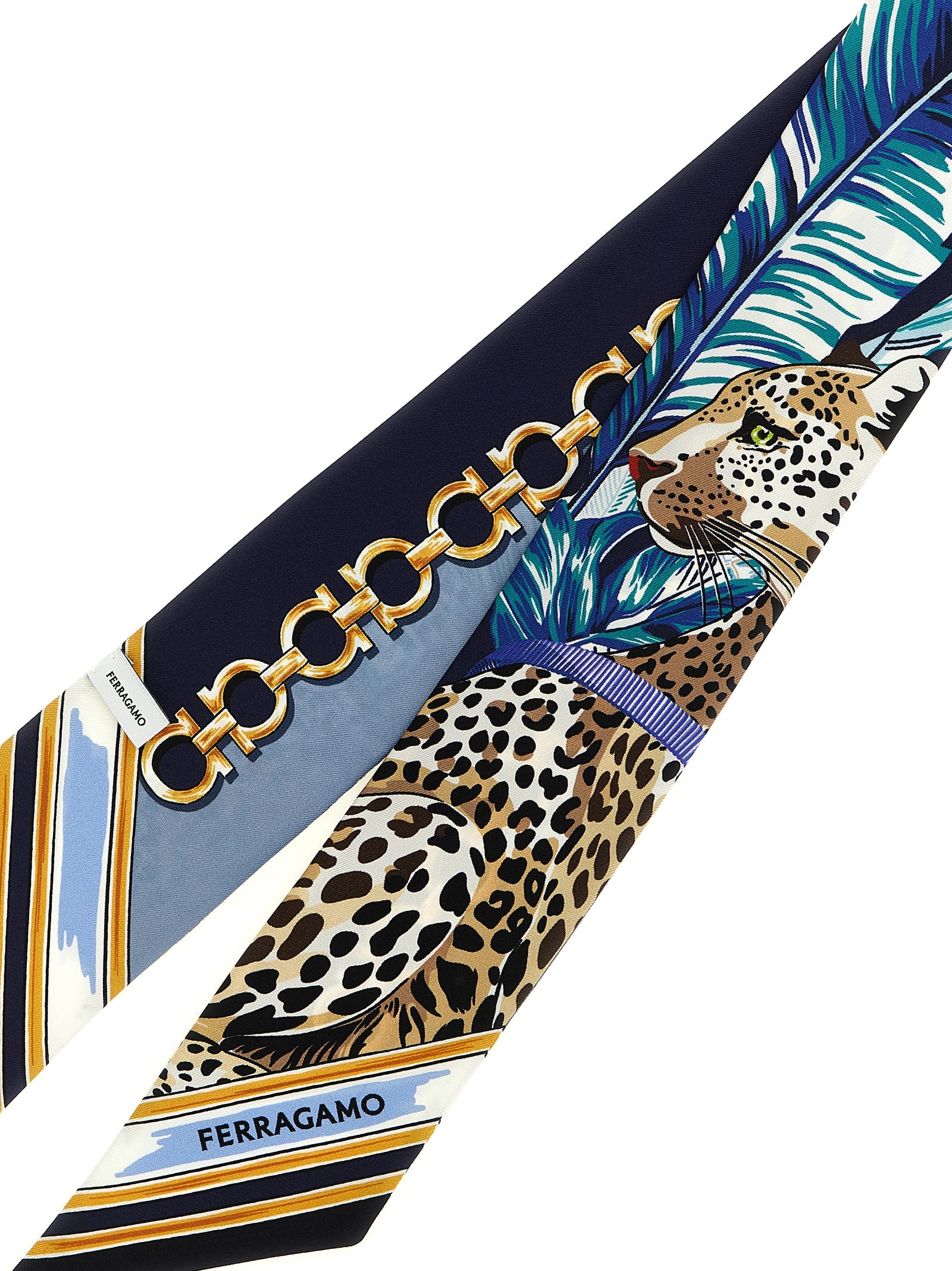 Ferragamo Blaues Seidentuch