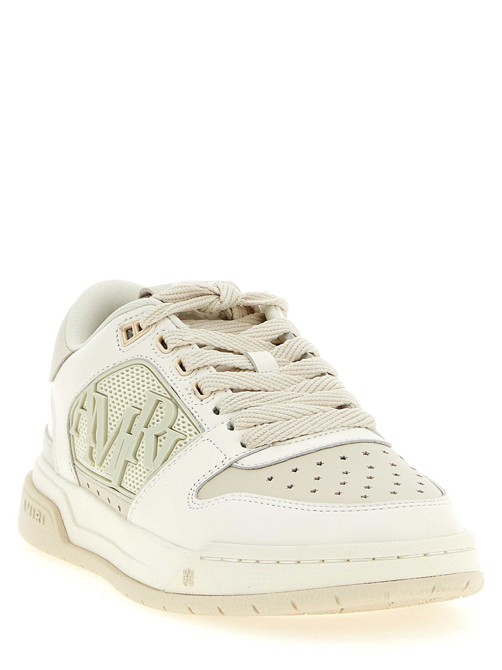 Amiri Weiße Kalbsleder Low-Top-Sneaker