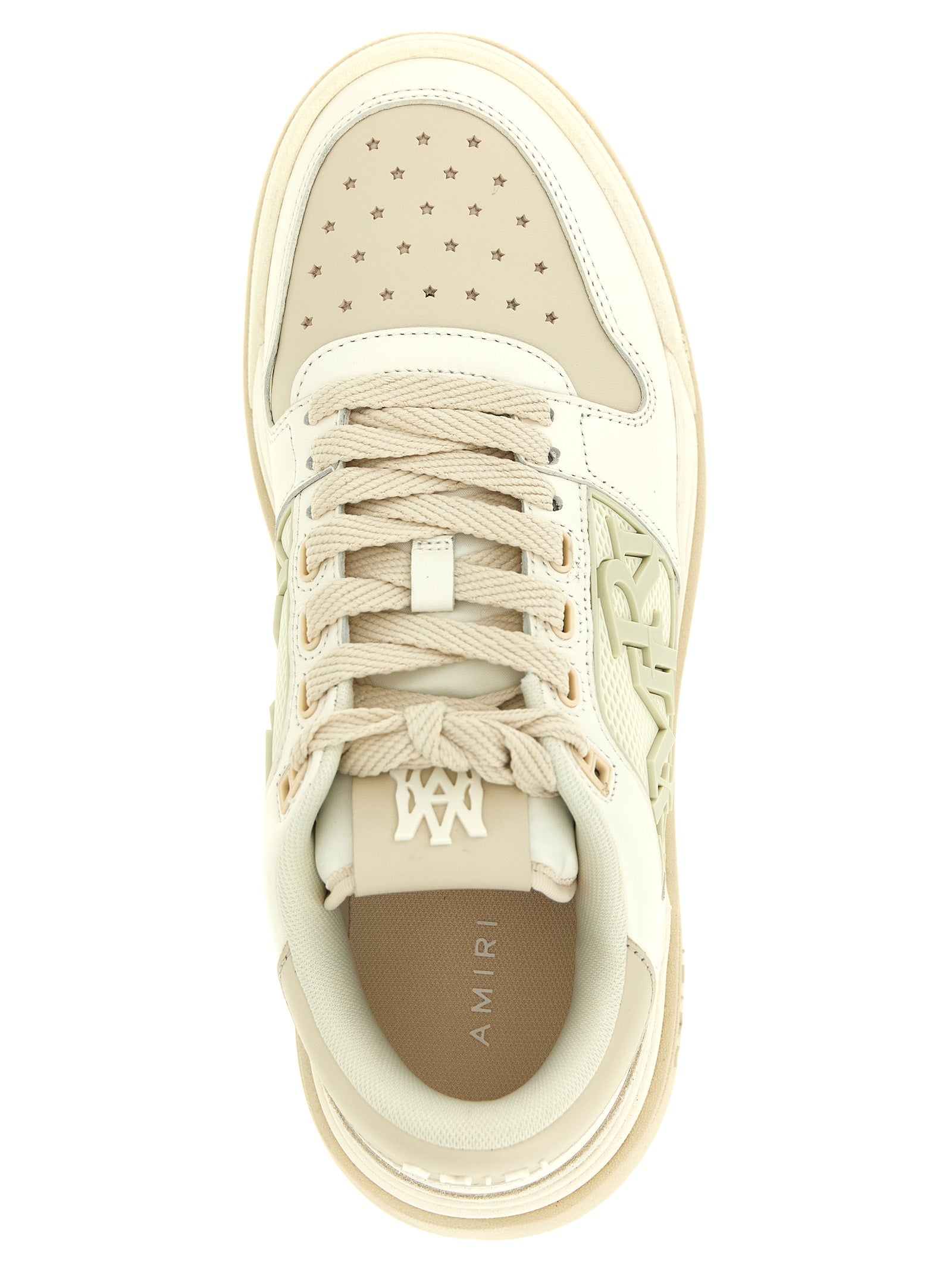 Amiri Weiße Kalbsleder Low-Top-Sneaker