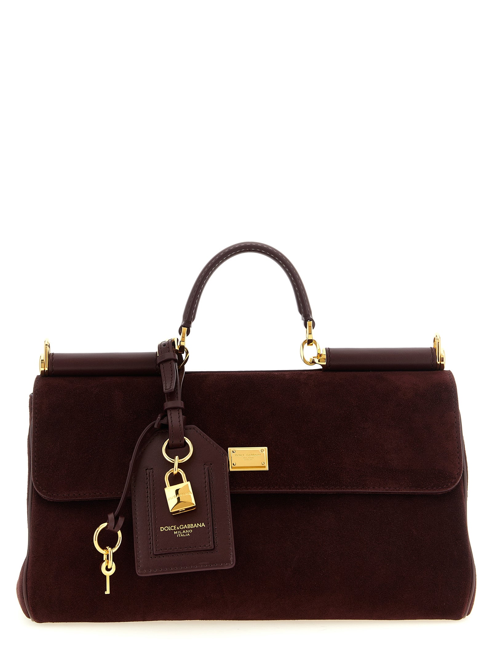 Dolce & Gabbana Handtasche aus bordeauxrotem Kalbsleder